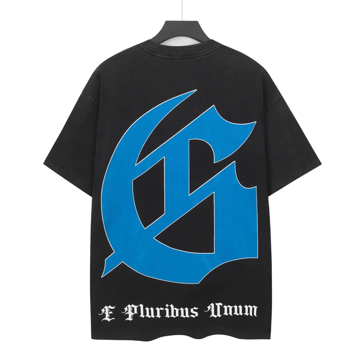 6109# washed black I P116 Godspeed cross-border American rock and roll street washed retro style short-sleeved T (craft printing) fabric (fabric): 32 count combed double yarn 250 grams weight code number (size): S-M-L-XL color (colour): washed black