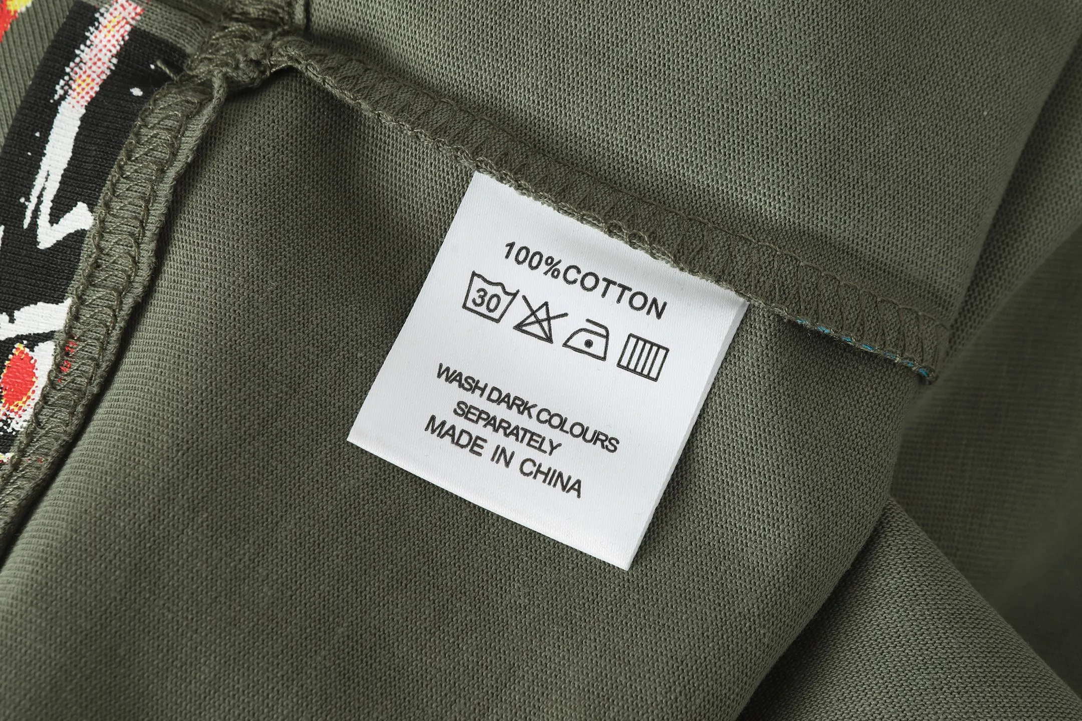 5101#Army Green｜P106 Godspeed cross-border American rock and roll street washed retro style short-sleeved T (craft printing) fabric (fabric) 32 counts combed double yarn 240 grams weight code number (size): S-M-L-XL color (colour): military green 👉