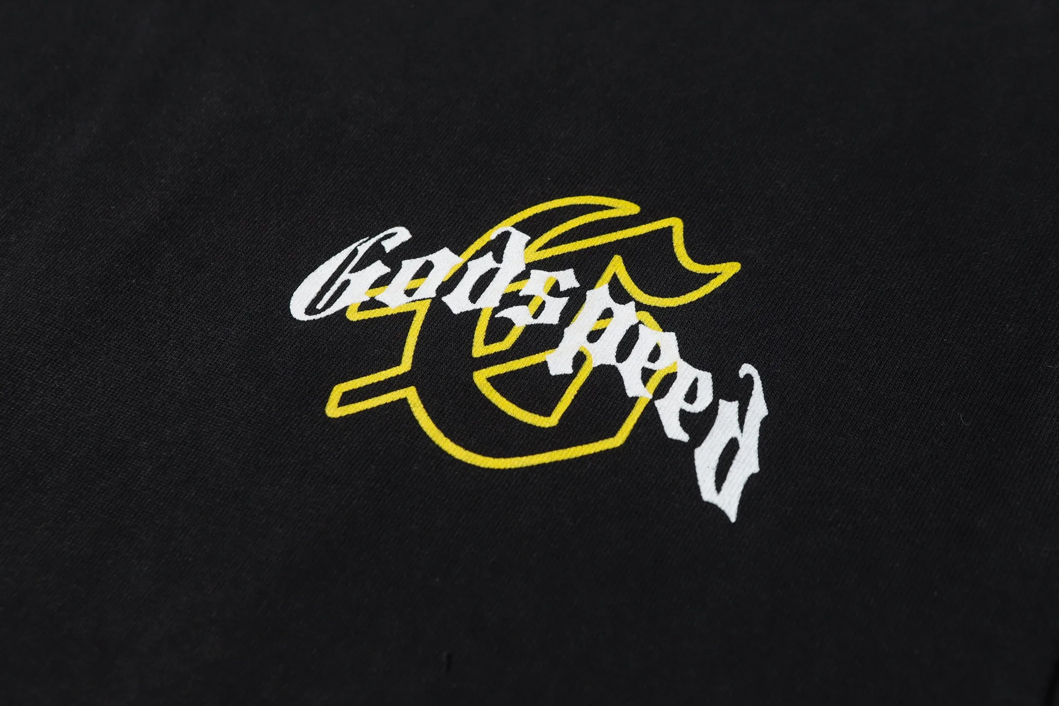 6065# washed black I P116 Godspeed cross-border American rock and roll street washed retro style short-sleeved T (craft printing) fabric (fabric): 32 count combed double yarn 250 grams weight size (size): S-M-L-XL color (colour): washed black 👉 👉