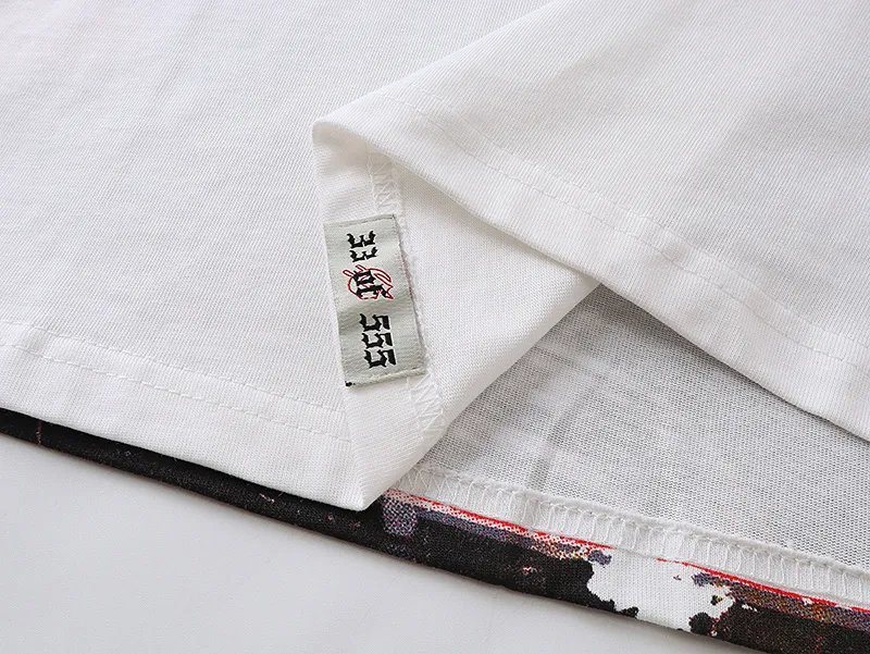 3136# P106 Real shot Godspeed American fashion rock street retro loose printed cotton short sleeves Fabric: 240g 32 count fine cotton double yarn pure cotton Color: off-white Size: S M L XL