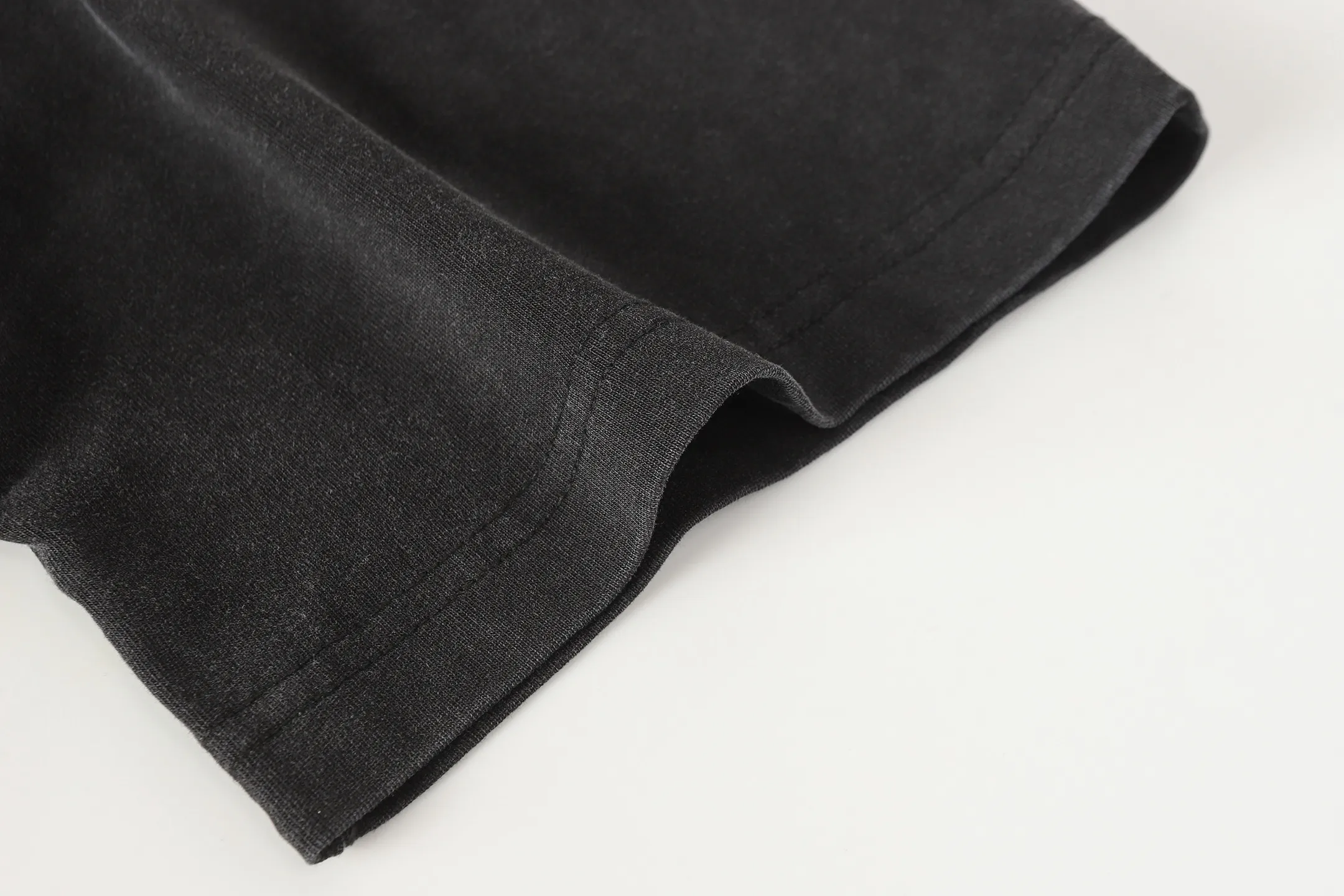 6098# washed black I P116 Godspeed cross-border American rock and roll street washed retro style short-sleeved T (craft printing) fabric (fabric): 32 count combed double yarn 250 grams weight code number (size): S-M-L-XL color (colour): washed black