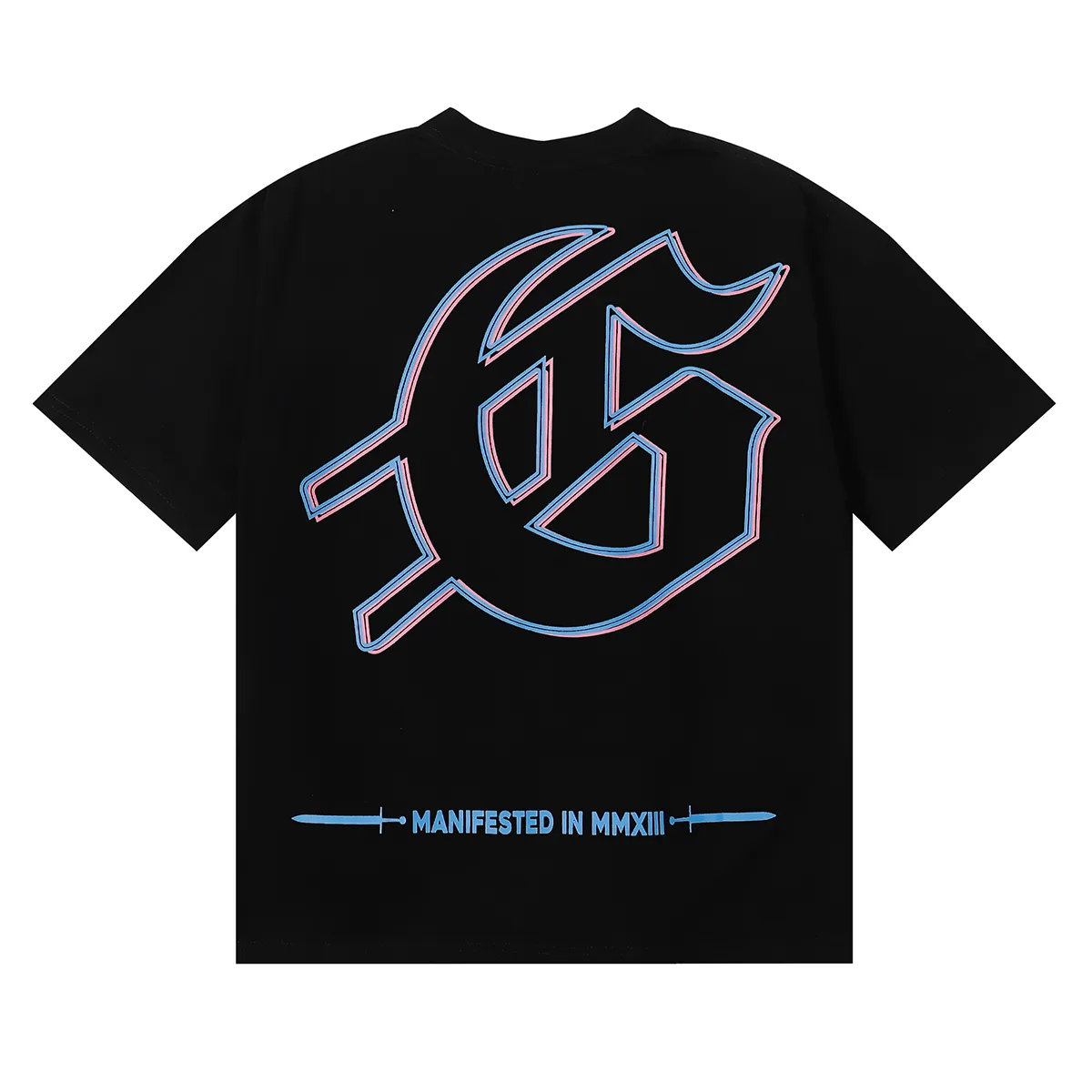 No. 7056, American fashion Godspeed skull surrounded by crowd print high quality double yarn pure cotton casual short-sleeved T-shirt batch 110 Color: black, white; Size: S M L XL