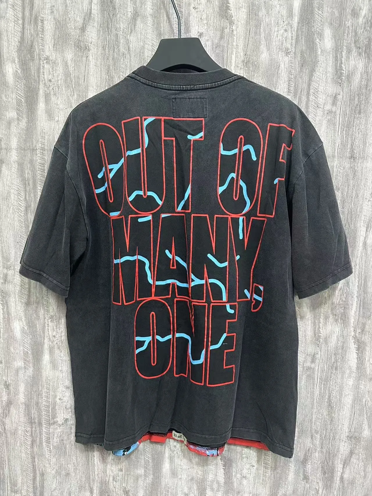 6006% washed black｜P116 Godspeed cross-border American rock and roll street washed retro style short-sleeved T (craft printing) fabric (fabric): 32-count combed double yarn 250g weight size (size): S-M-L-XL color (colour): washed black