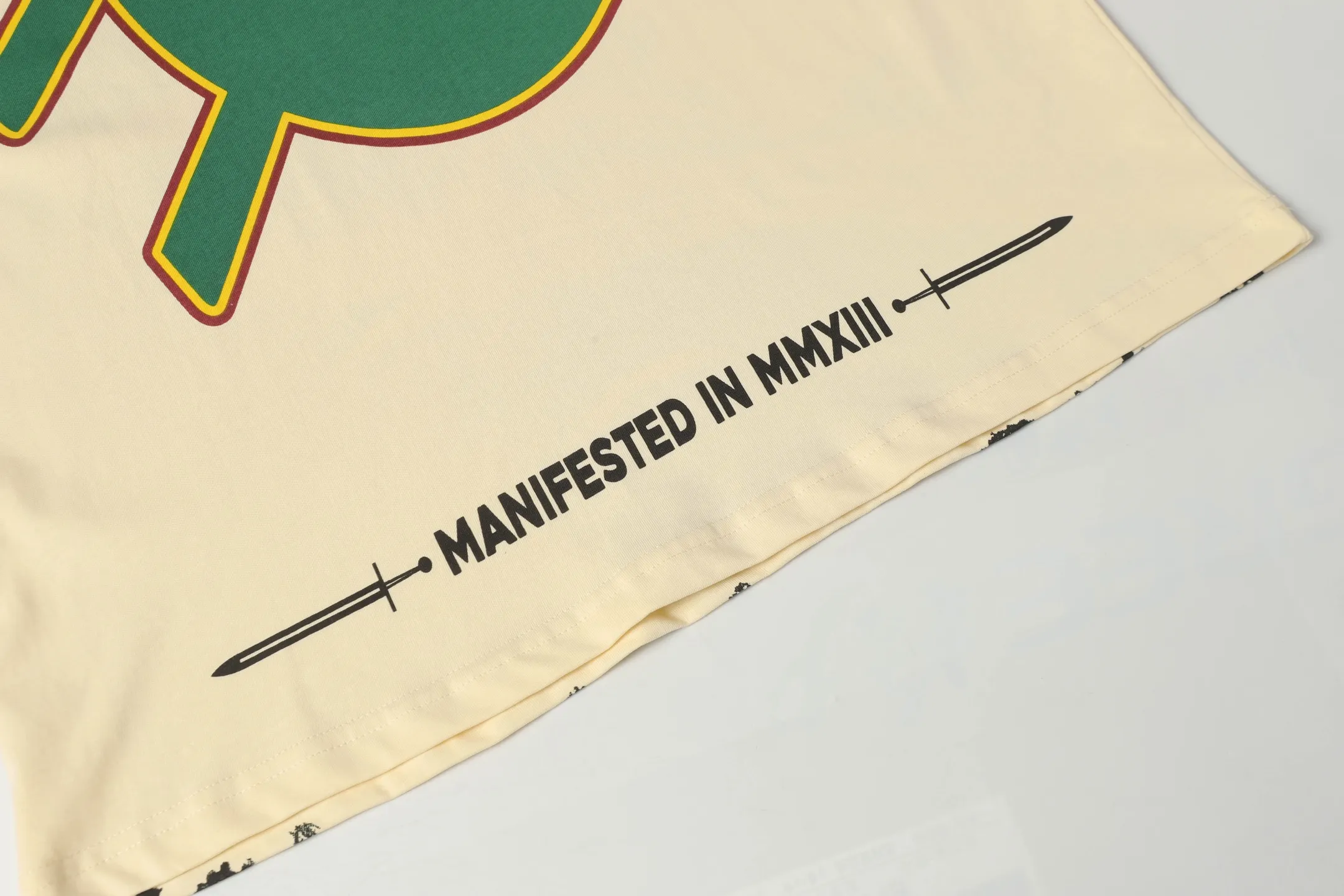 5047#Apricot｜P104 Godspeed cross-border American rock and roll street washed retro style short-sleeved T (craft printing) fabric (fabric) 32-count combed double yarn 240 grams weight code number (size): S-M-L-XL color (colour): apricot