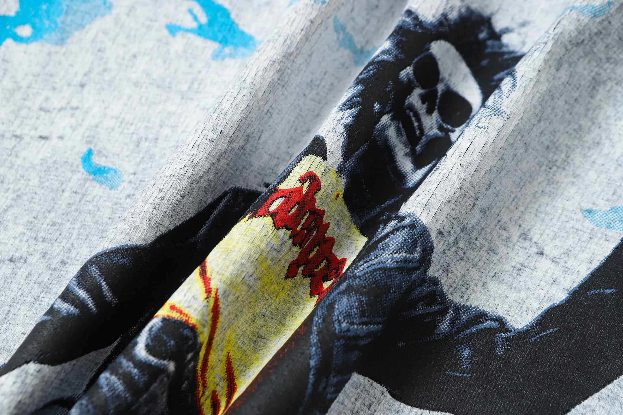 6059#washed black｜P116 Godspeed cross-border American rock and roll street washed retro style short-sleeved T (craft printing) fabric (fabric): 32 count combed double yarn 250g weight code number (size): S-M-L-XL color (colour): washed black