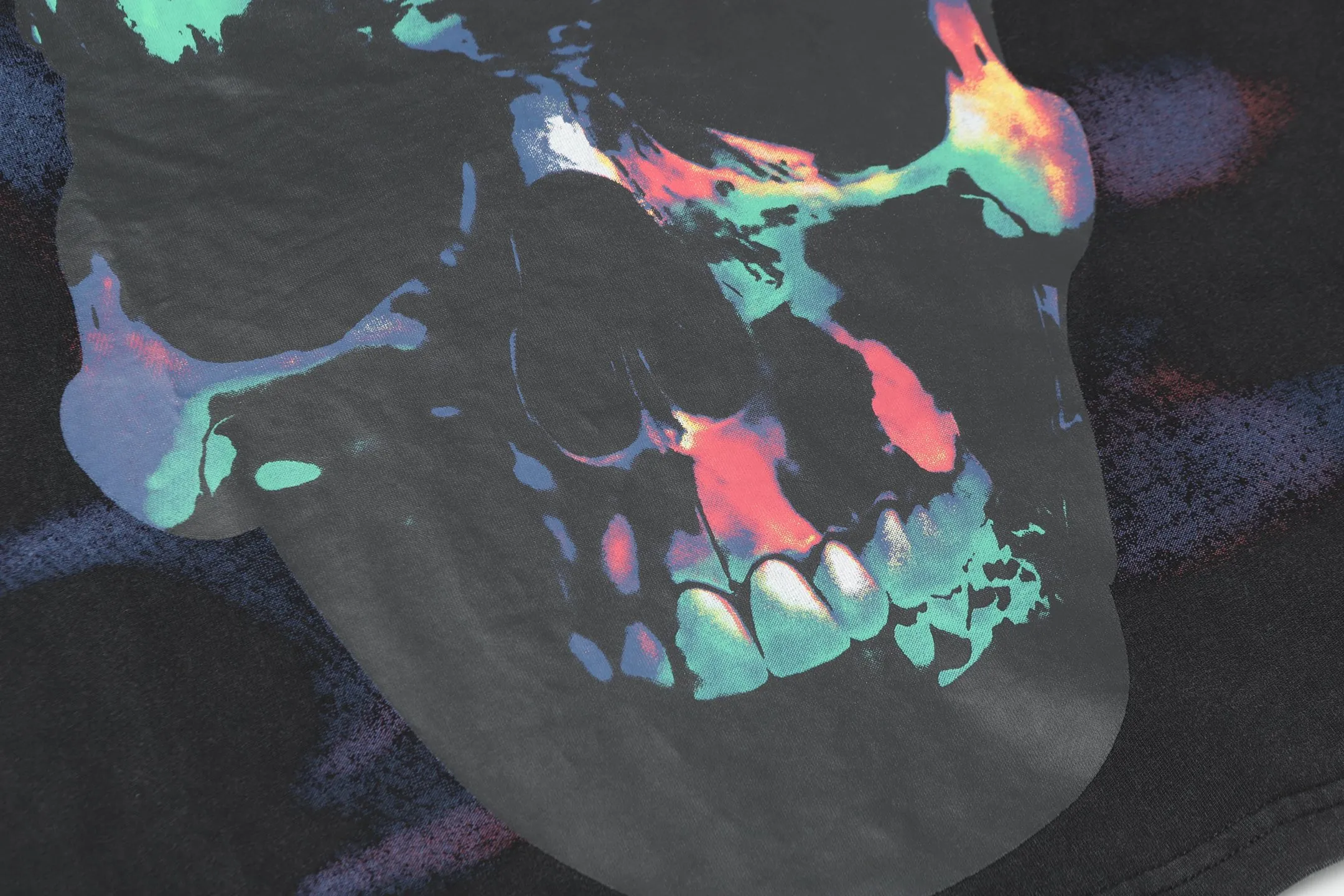 6027#washed black｜P116 Godspeed cross-border American rock and roll street washed retro style short-sleeved T (craft printing) fabric (fabric): 32 count combed double yarn 250g weight size (size): S-M-L-XL color (colour): washed black 👉