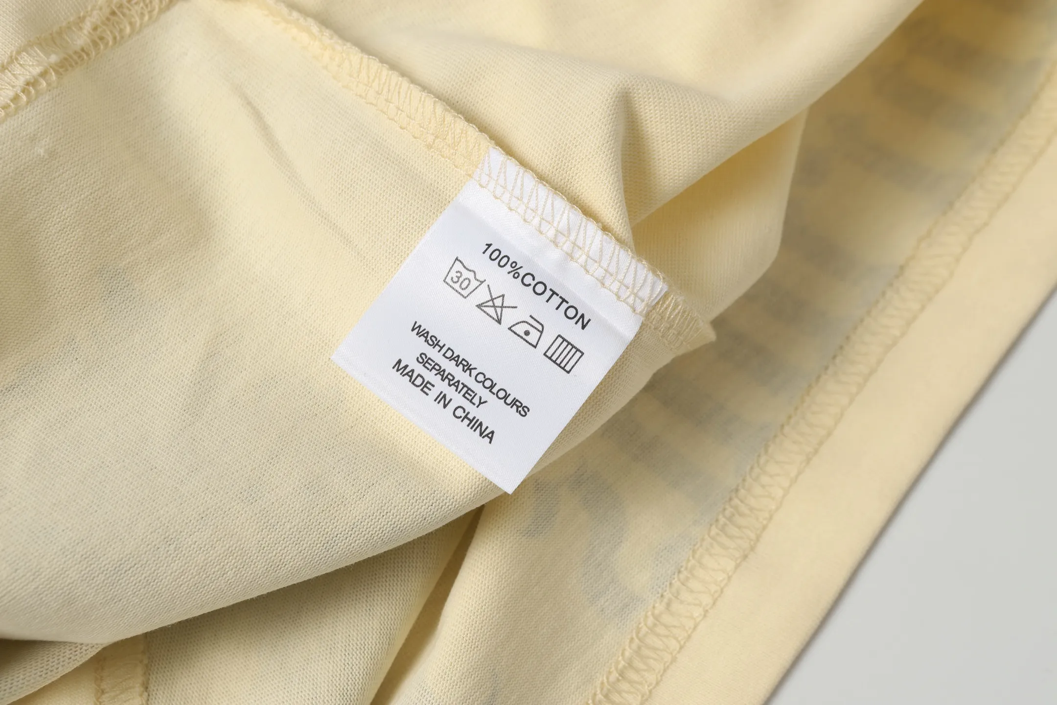 5009#Apricot｜P104 Godspeed cross-border American rock and roll street washed retro style short-sleeved T (craft printing) fabric (fabric) 32 count combed double yarn 240 grams weight code number (size): S-M-L-XL color (colour): apricot