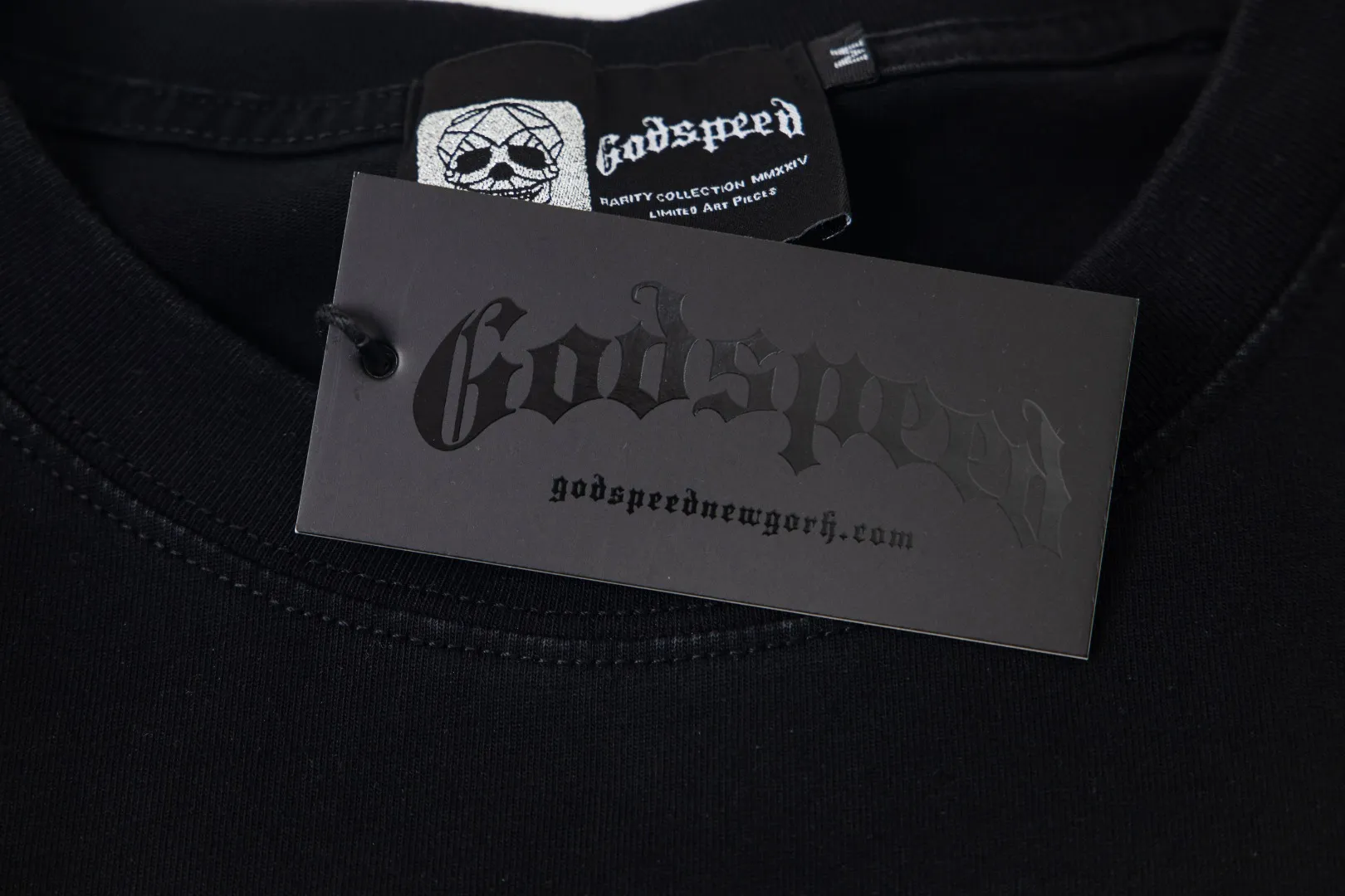 G46# GodSpeed ​​white ink direct spray washed long sleeve S-XL size black (washed) P156 blue (washed) P156