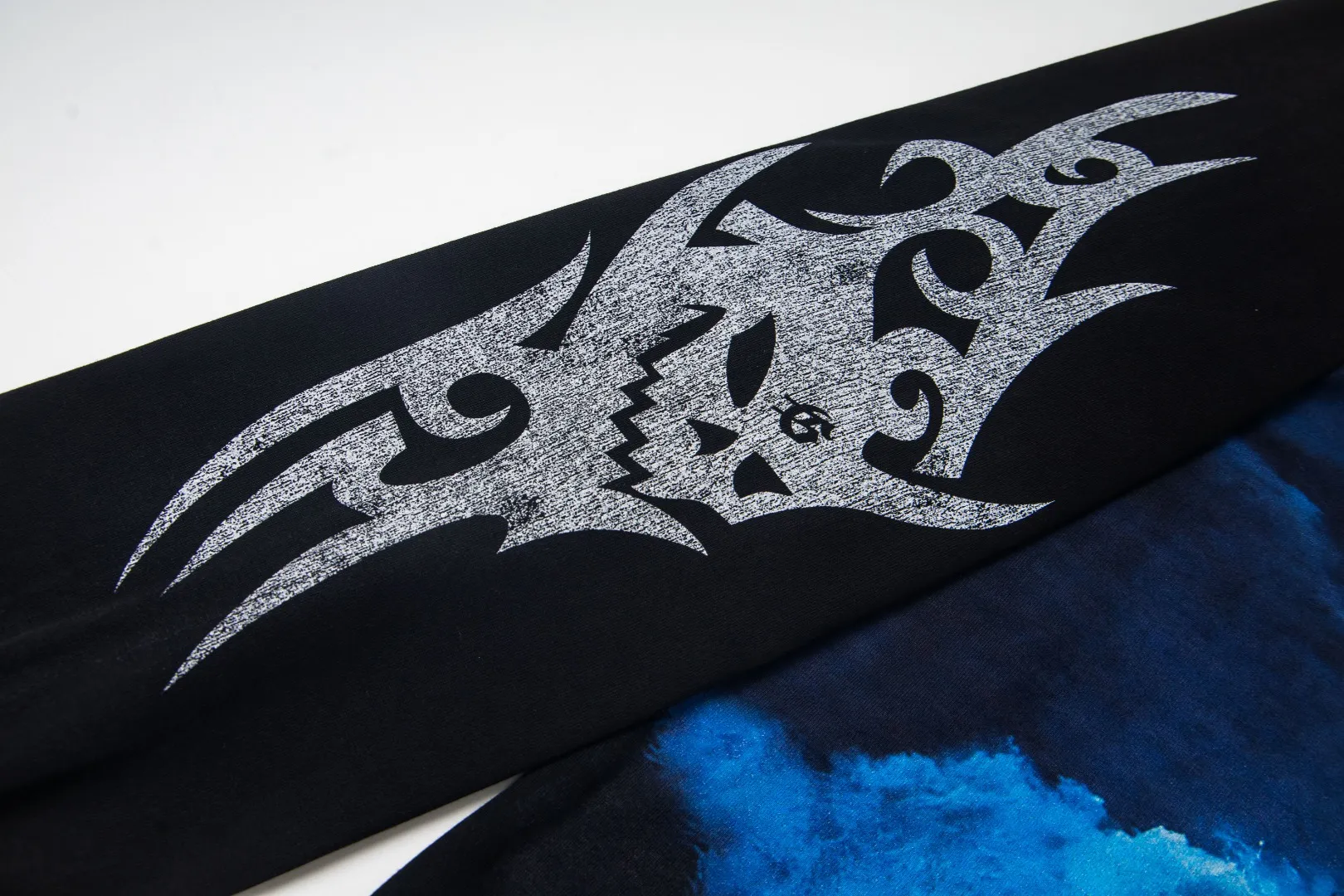G46# GodSpeed ​​white ink direct spray washed long sleeve S-XL size black (washed) P156 blue (washed) P156