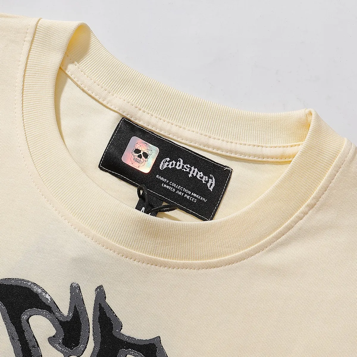 No. 7032, Mechao Godspeed falling skull printed high weight double yarn pure cotton casual short-sleeved T-shirt batch 110 Color: black, white; Size: S M L XL