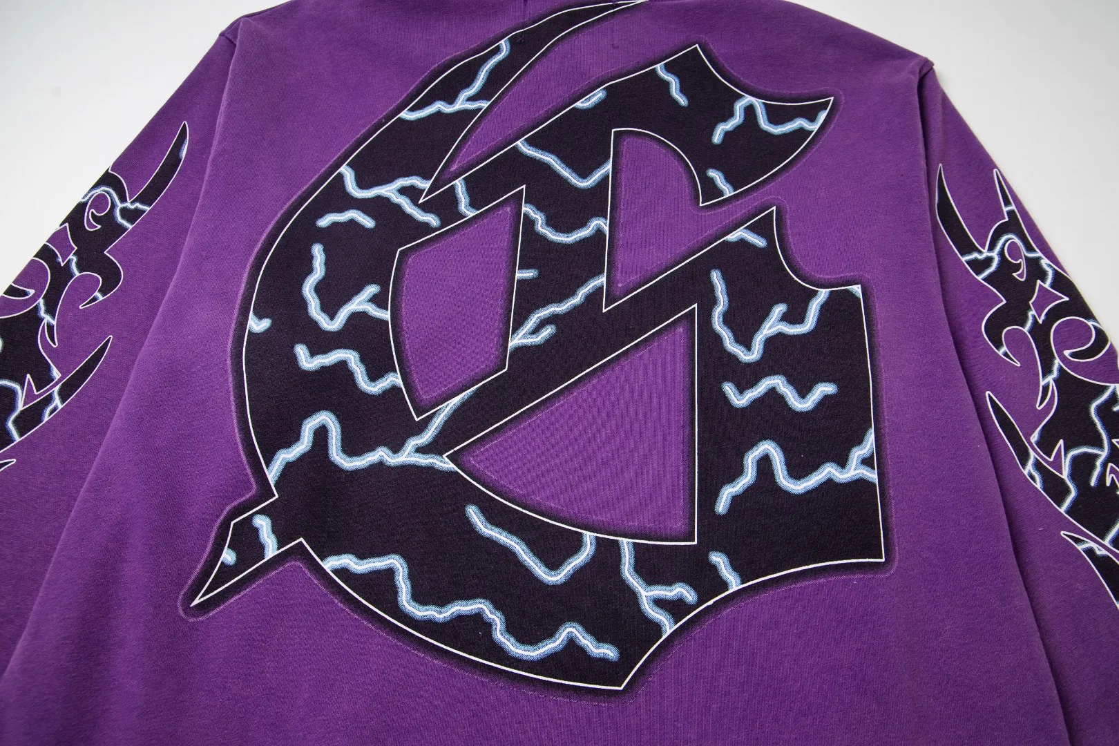 G51# GodSpeed ​​white ink direct spray sweatshirt Size S-XL Purple (washed) P236 Apricot P226