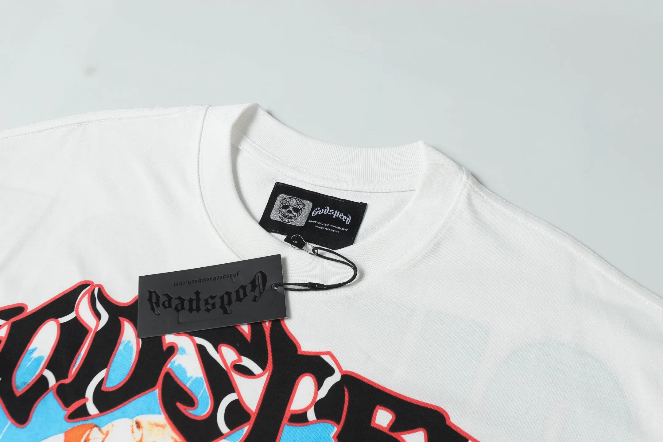 5036# White ｜P104 Godspeed cross-border American rock and roll street washed retro style short-sleeved T (craft printing) fabric (fabric): 32 counts combed double yarn 240 grams weight code number (size): S-M-L-XL color (colour): white 👉 👉