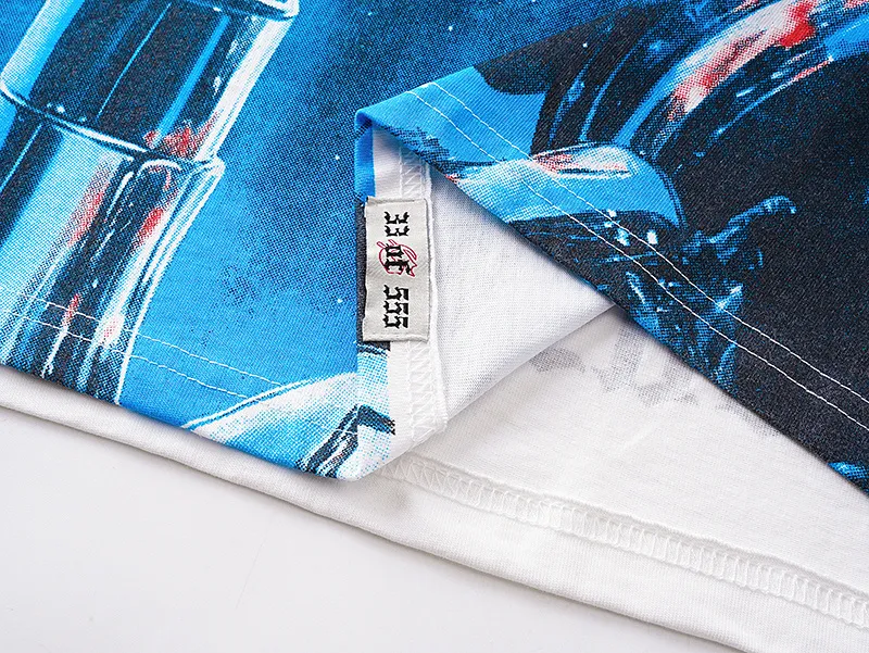 3126# P106 Real shot Godspeed American fashion rock street retro loose printed cotton short sleeves Fabric: 240g 32 count fine cotton double yarn pure cotton Color: off-white Size: S M L XL