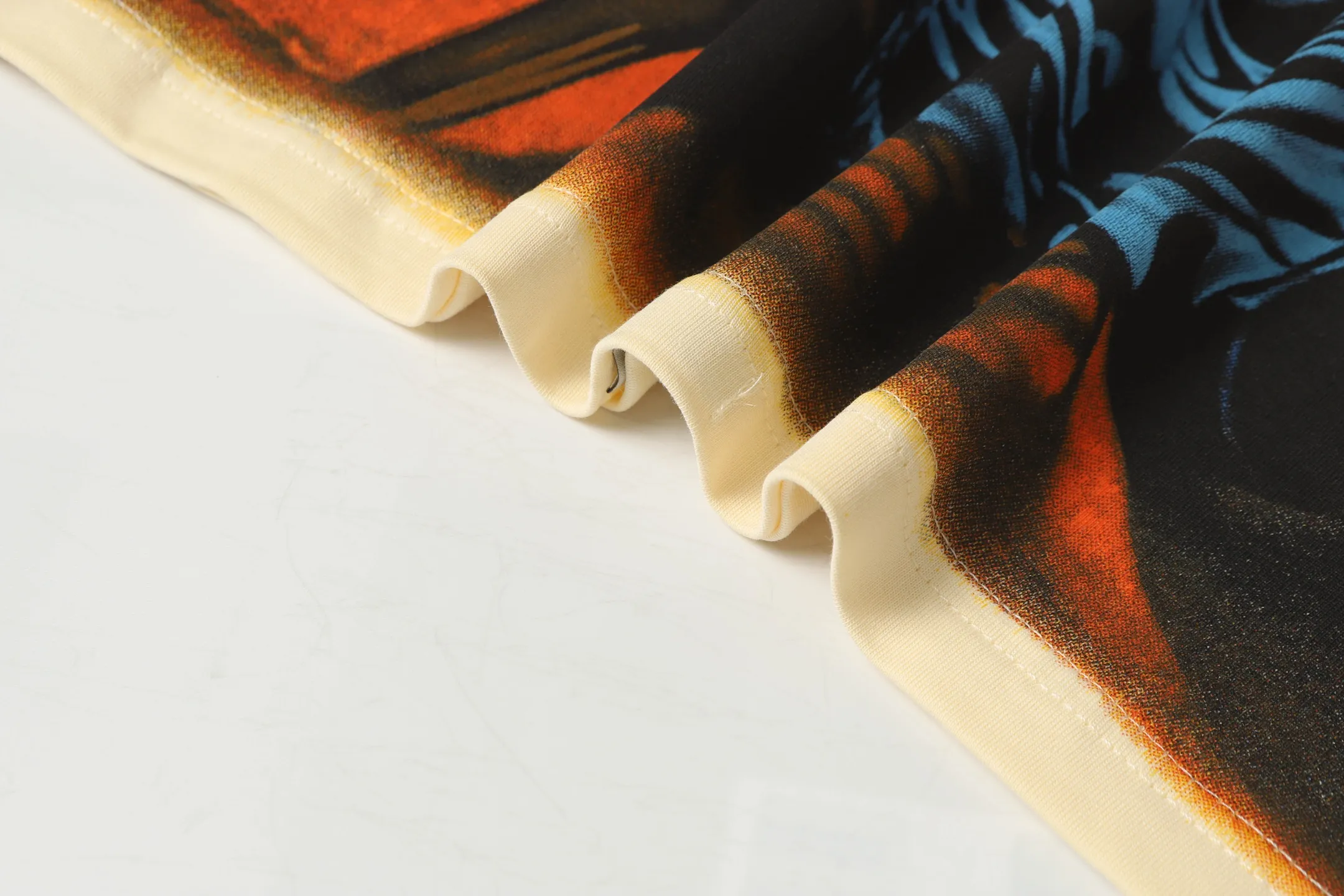 5042#apricot|P104 Godspeed cross-border American rock and roll street washed retro style short-sleeved T (craft printing) fabric (fabric) 32-count combed double yarn 240 grams weight code number (size): S-M-L-XL color (colour): apricot