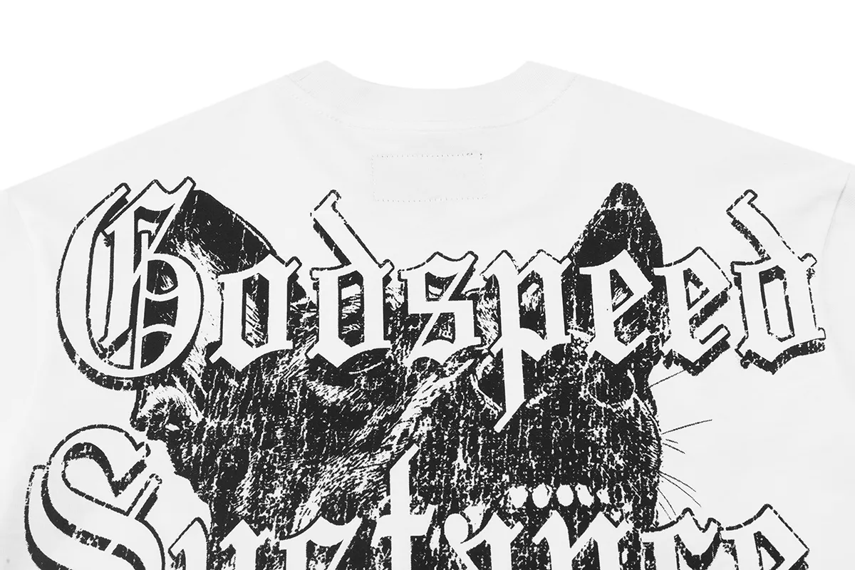Godspeed high-quality full-body white ink direct-jet short-sleeved P110 full-body printing, no glue-like printing, very breathable, S-XL loose fit