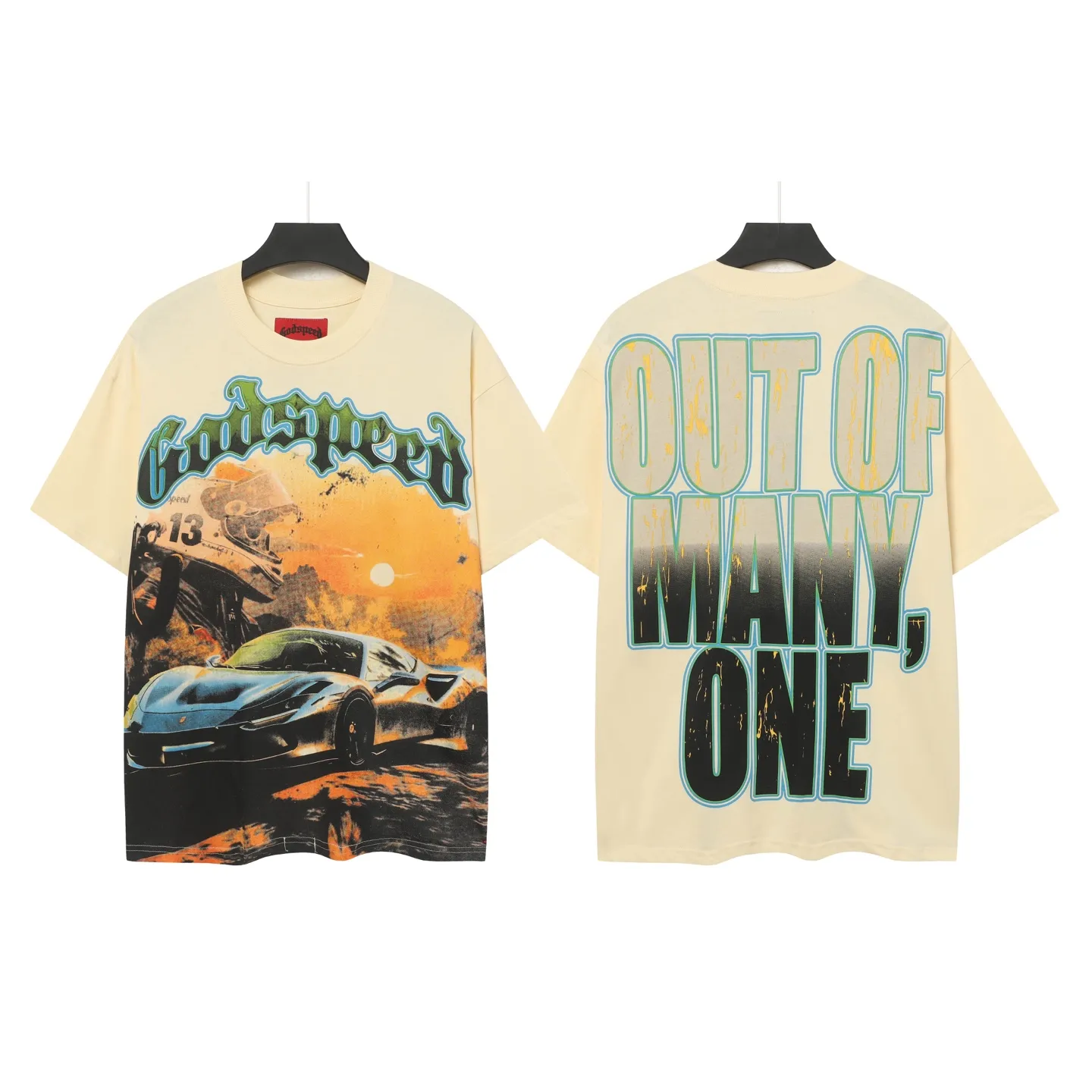 5016#apricot|P104 Godspeed cross-border American rock and roll street washed retro style short-sleeved T (craft printing) fabric (fabric): 32-count combed double yarn 240 grams weight code number (size): S-M-L-XL color (colour): apricot,