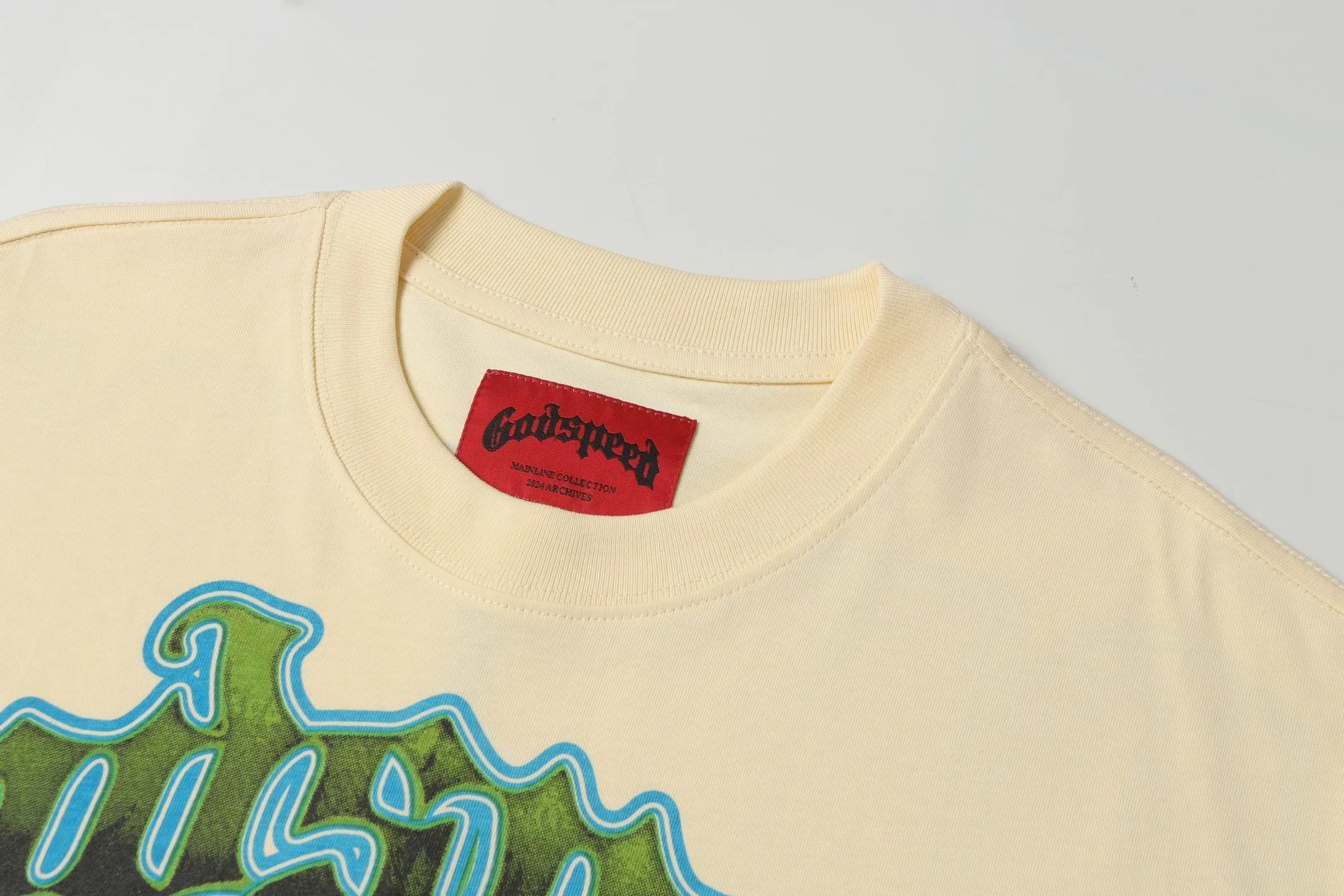 5016#apricot|P104 Godspeed cross-border American rock and roll street washed retro style short-sleeved T (craft printing) fabric (fabric): 32-count combed double yarn 240 grams weight code number (size): S-M-L-XL color (colour): apricot,