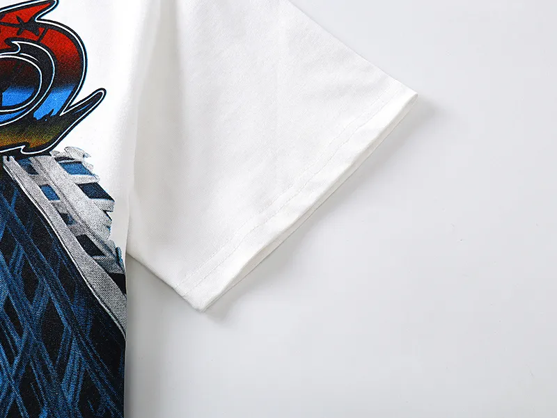3128# P106 Real shot Godspeed American fashion rock street retro loose printed cotton short sleeves Fabric: 240g 32 count fine cotton double yarn pure cotton Color: off-white Size: S M L XL