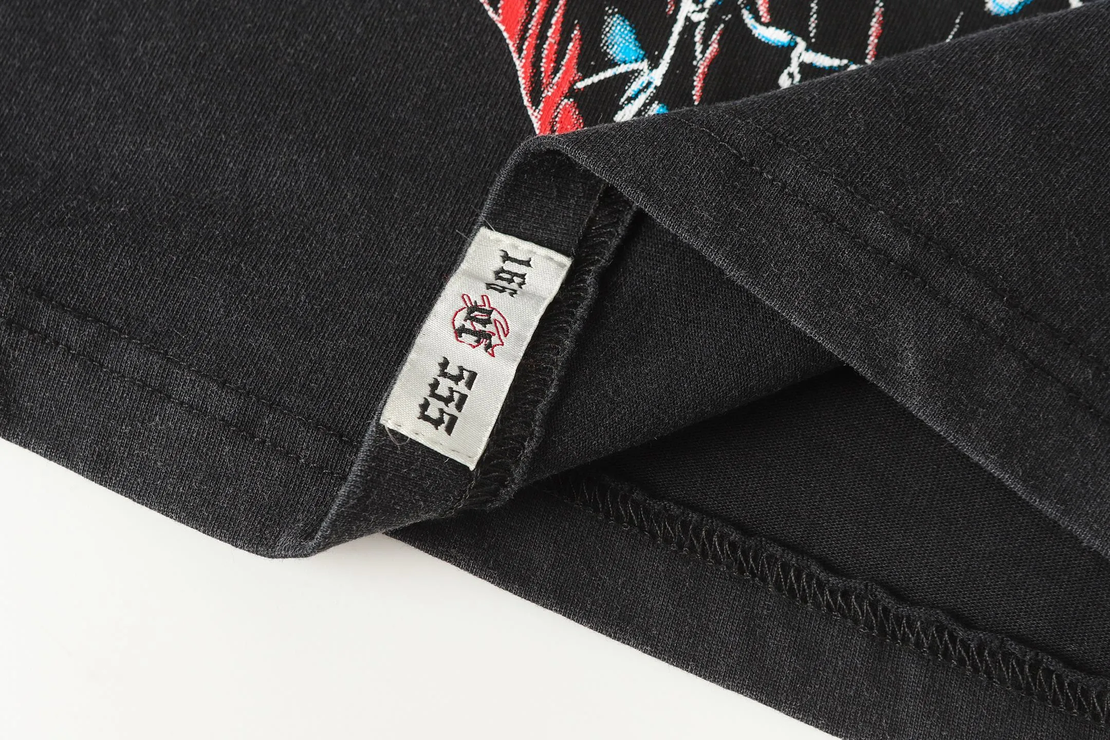6108# washed black I P116 Godspeed cross-border American rock and roll street washed retro style short-sleeved T (craft printing) fabric (fabric): 32 count combed double yarn 250 grams weight code number (size): S-M-L-XL color (colour): washed black