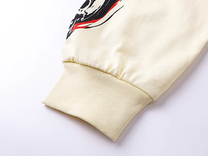 3101# P140 Real shot of Godspeed American fashion rock street pure cotton loose bottoming long-sleeved T-shirt long T-shirt Fabric: 270g 32-count fine cotton double yarn pure cotton Color: off-white Size: S M L XL