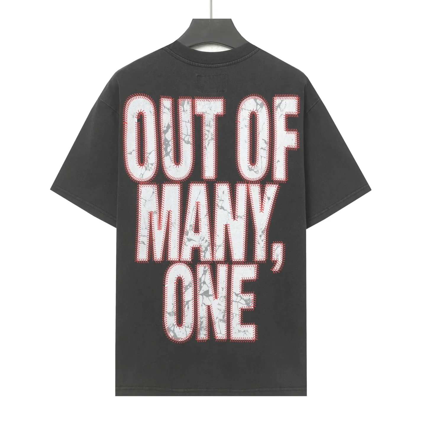 6013#washed black｜P116 Godspeed cross-border American rock and roll street washed retro style short-sleeved T (craft printing) fabric (fabric): 32 count combed double yarn 250g weight size (size): S-M-L-XL color (colour): washed black 👉