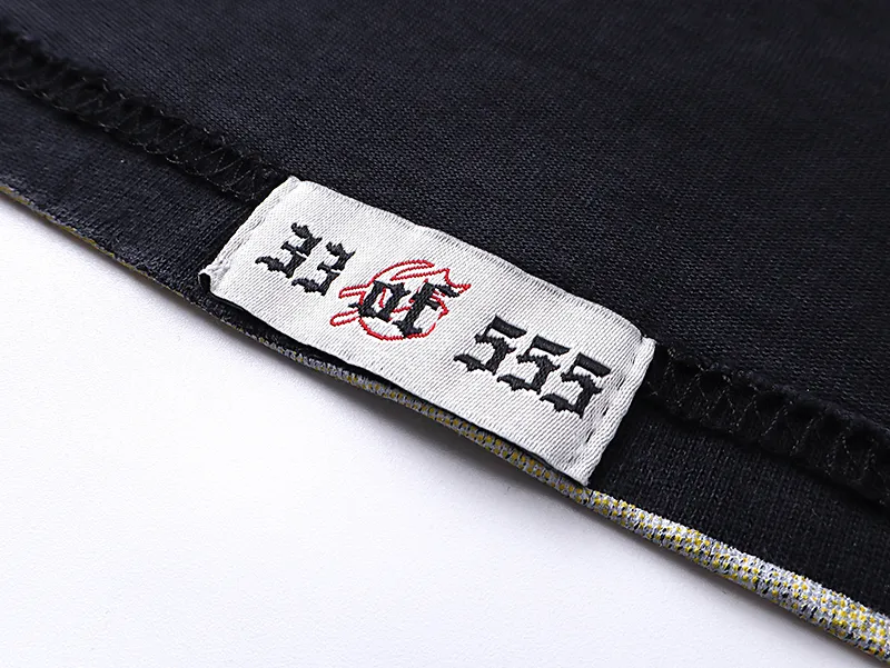 1022# P126 Washed Black Real Shot Godspeed American Fashion Rock Street Retro Washed Distressed Printed Cotton Short Sleeves Fabric: 250g 32 Count Fine Cotton Double Yarn Pure Cotton Color: Washed Black Size: S M L XL