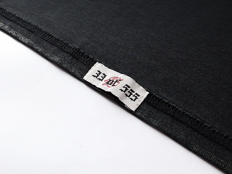 1069# P126 Washed Black Real Shot Godspeed American Fashion Rock Street Retro Washed Distressed Printed Pure Cotton Short Sleeves Fabric: 250g 32 Count Fine Cotton Double Yarn Pure Cotton Color: Washed Black Size: S M L XL