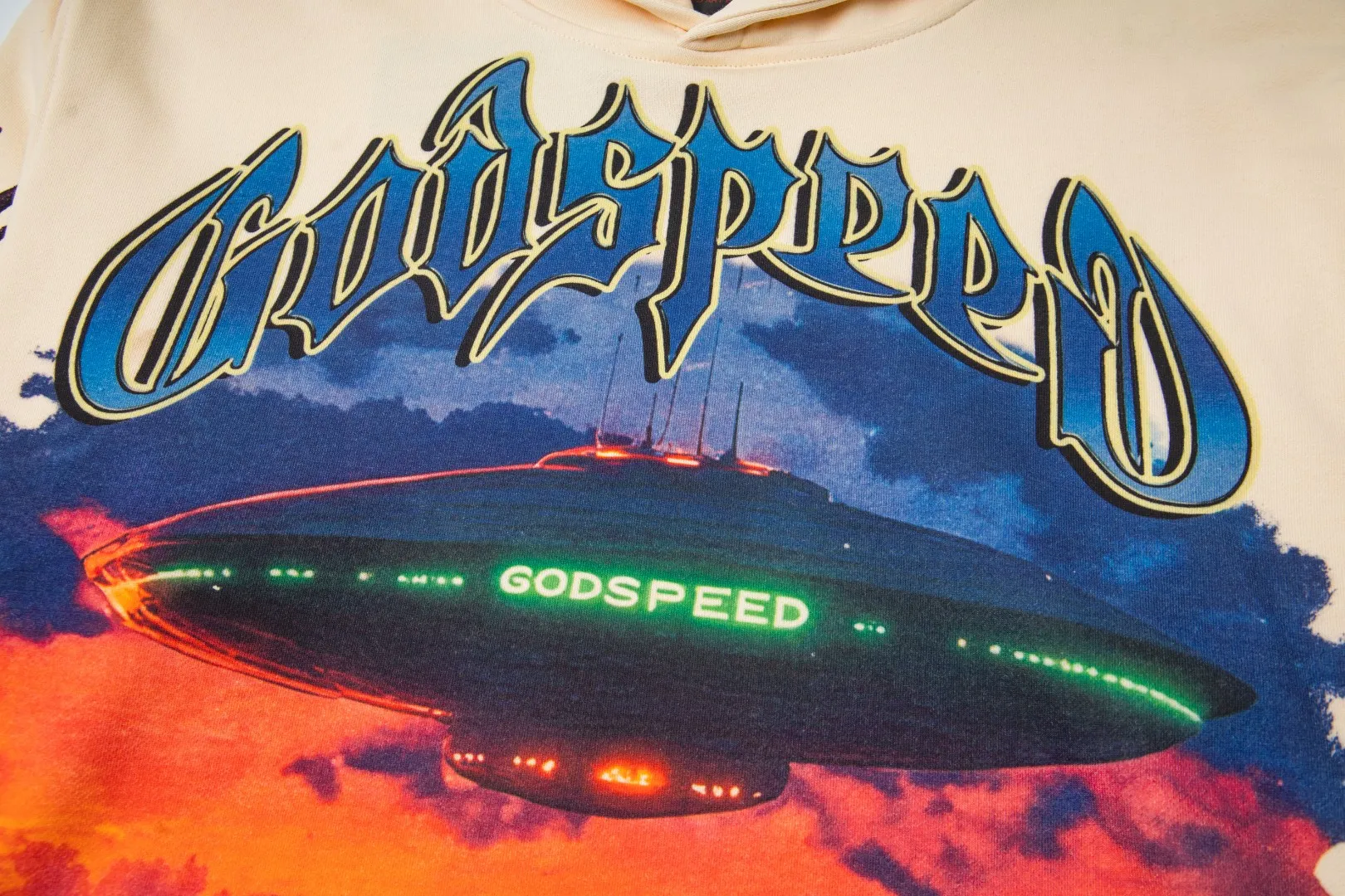 G50# GodSpeed ​​white ink direct spray sweatshirt Size S-XL Wash black P236 Apricot P226