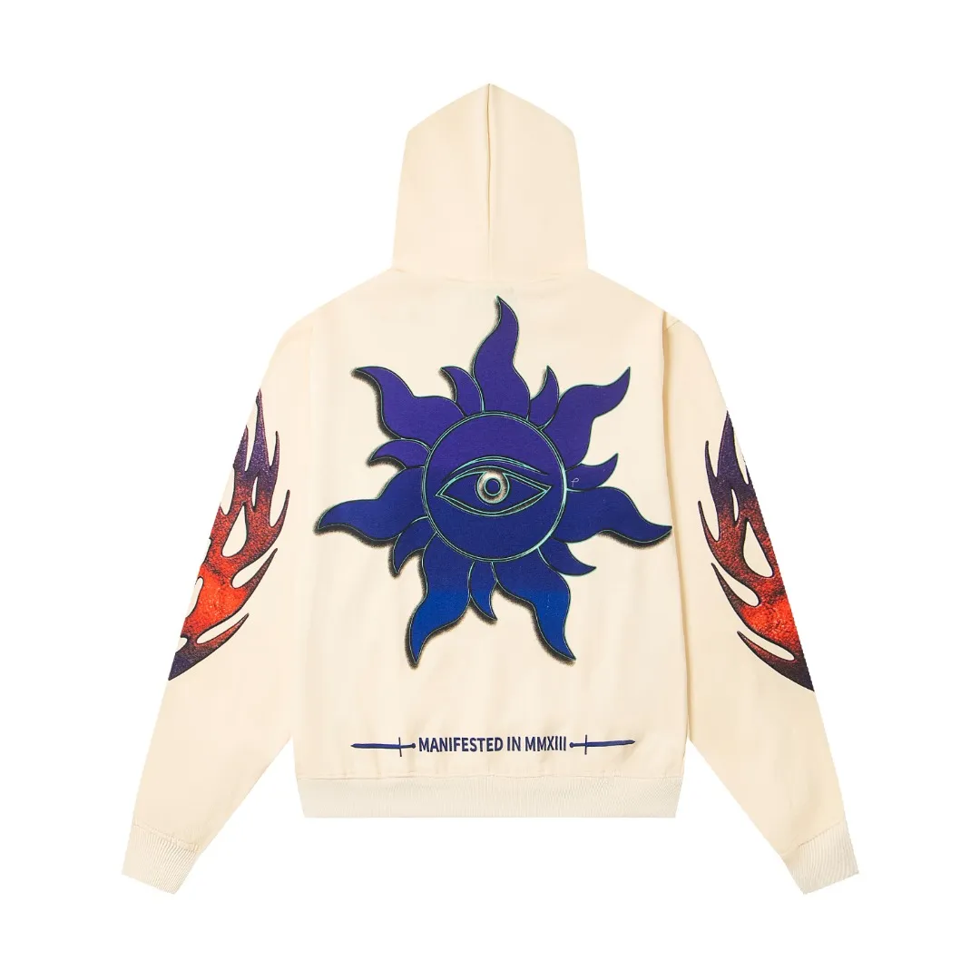 G50# GodSpeed ​​white ink direct spray sweatshirt Size S-XL Wash black P236 Apricot P226