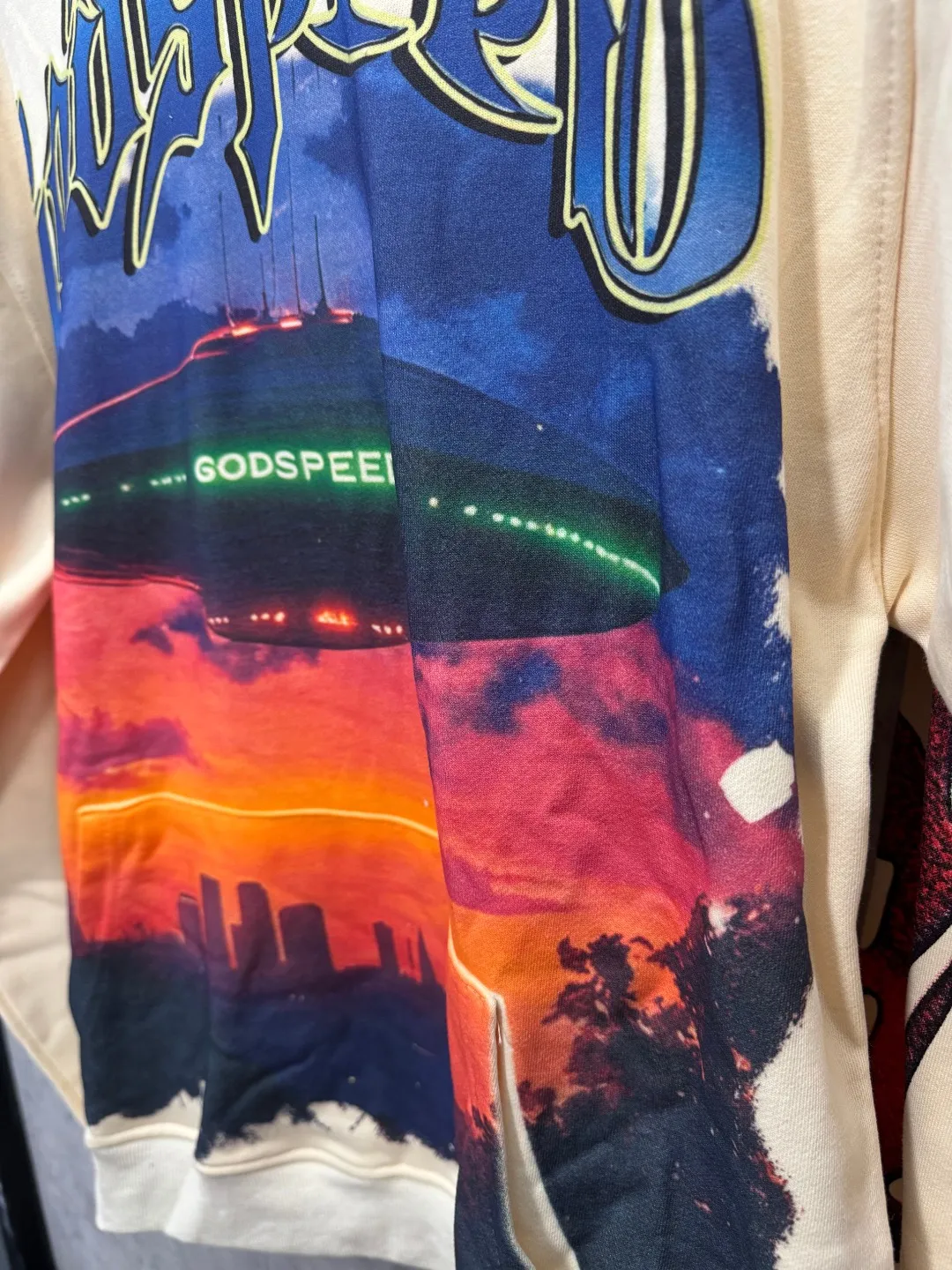 G50# GodSpeed ​​white ink direct spray sweatshirt Size S-XL Wash black P236 Apricot P226