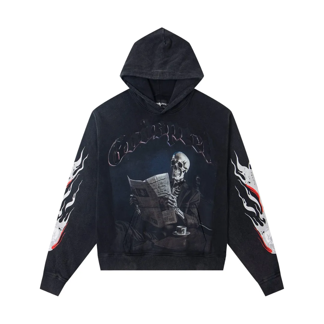G03# GodSpeed ​​white ink direct spray sweatshirt S-XL washed black, red P236 apricot P226