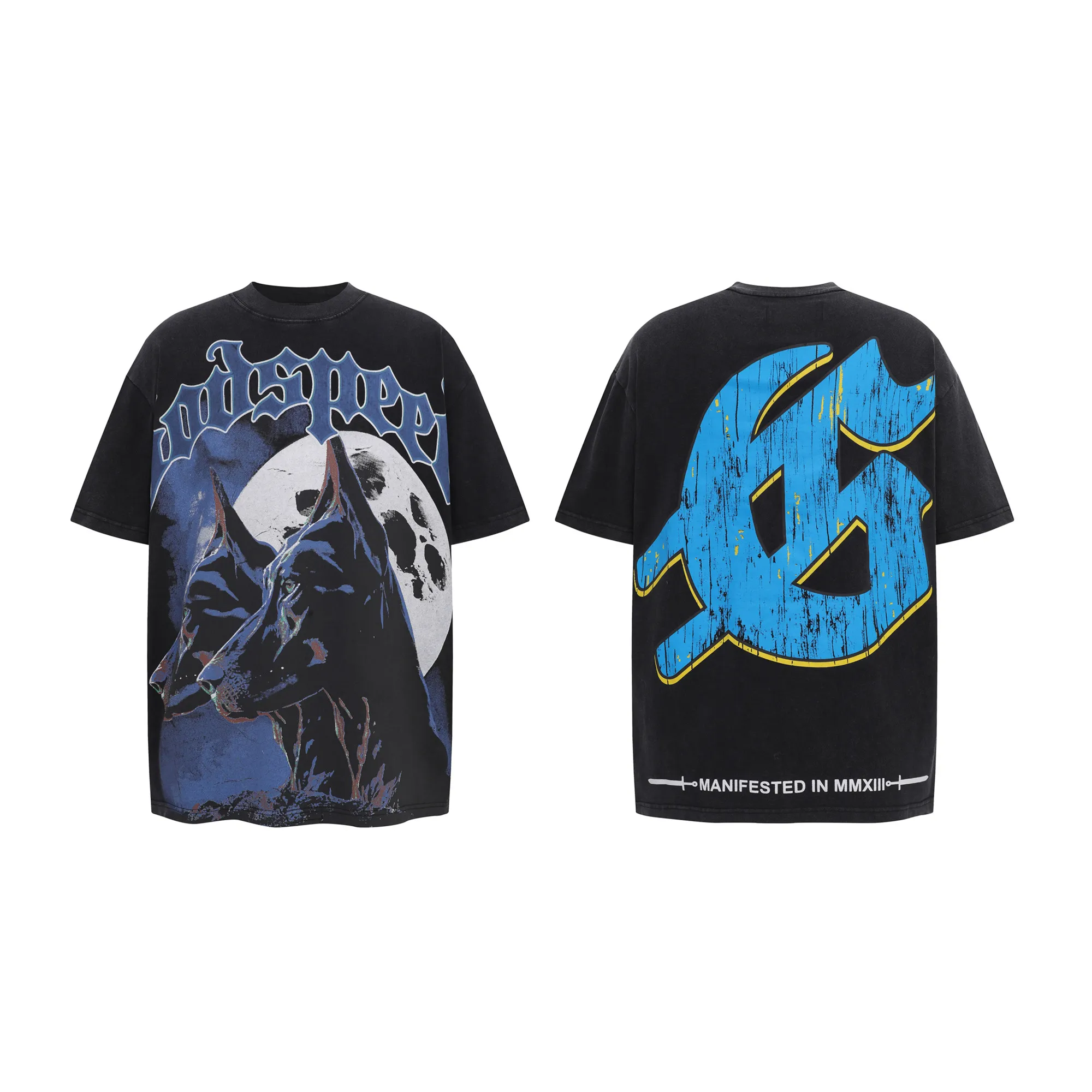 G808# P124 Godspeed short-sleeved T-shirt color: Black size: S M L XL
