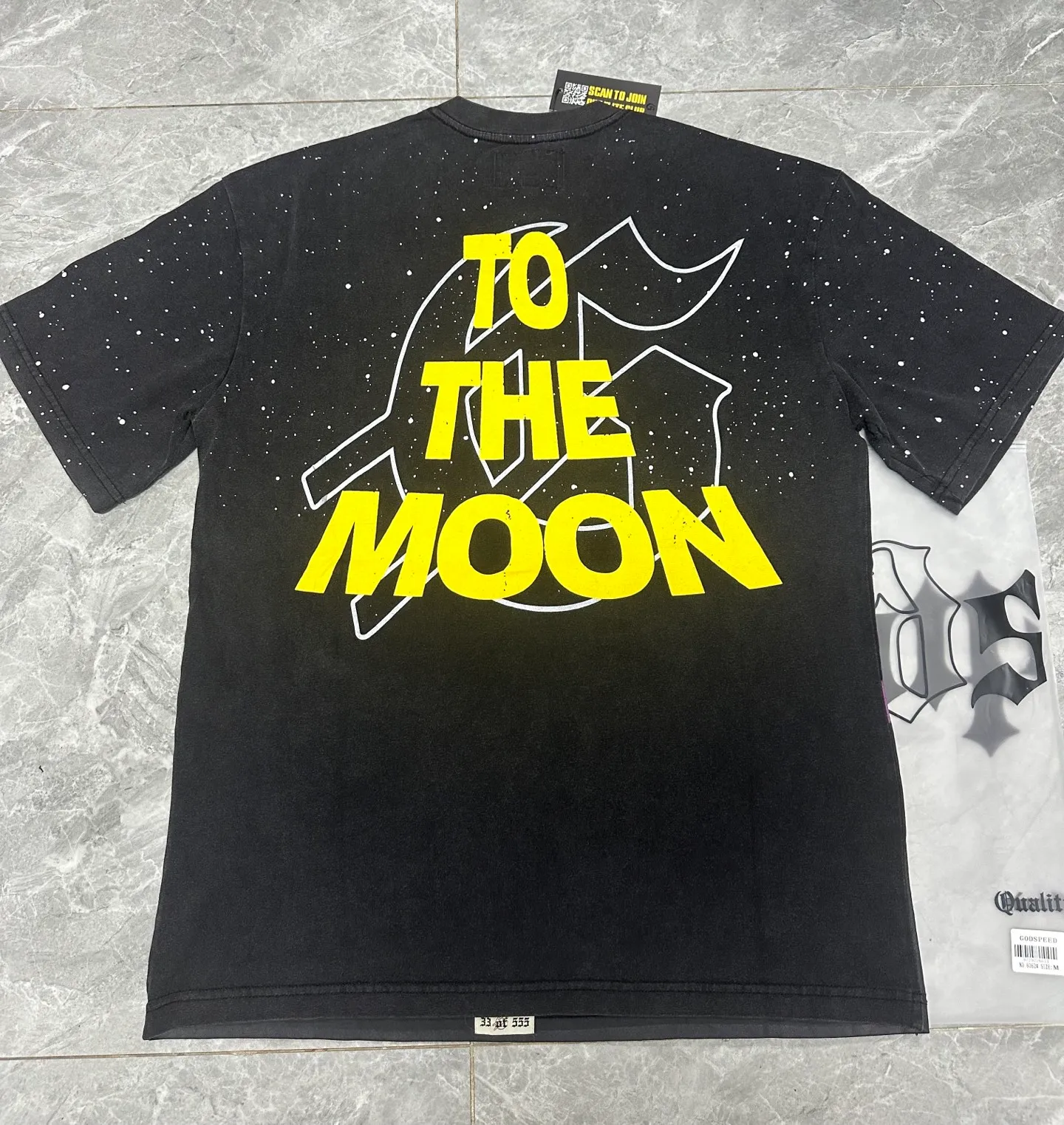 6062#washed black｜P116 Godspeed cross-border American rock and roll street washed retro style short-sleeved T (craft printing) fabric (fabric): 32 count combed double yarn 250g weight code number (size): S-M-L-XL color (colour): washed black 👉