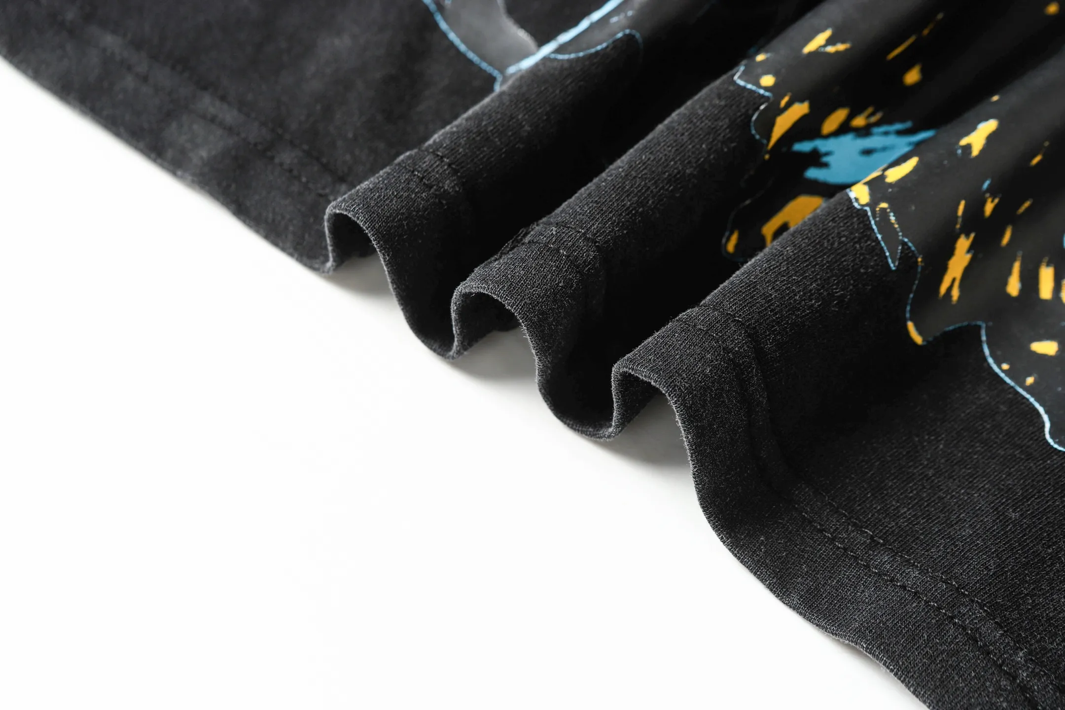 6017#washed black｜P116 Godspeed cross-border American rock and roll street washed retro style short-sleeved T (craft printing) fabric (fabric): 32 count combed double yarn 250g weight size (size): S-M-L-XL color (colour): washed black 👉