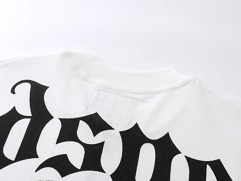 3076# P106 Real shot Godspeed American fashion rock street retro loose printed cotton short sleeves Fabric: 240g 32 count fine cotton double yarn pure cotton Color: off-white Size: S M L XL