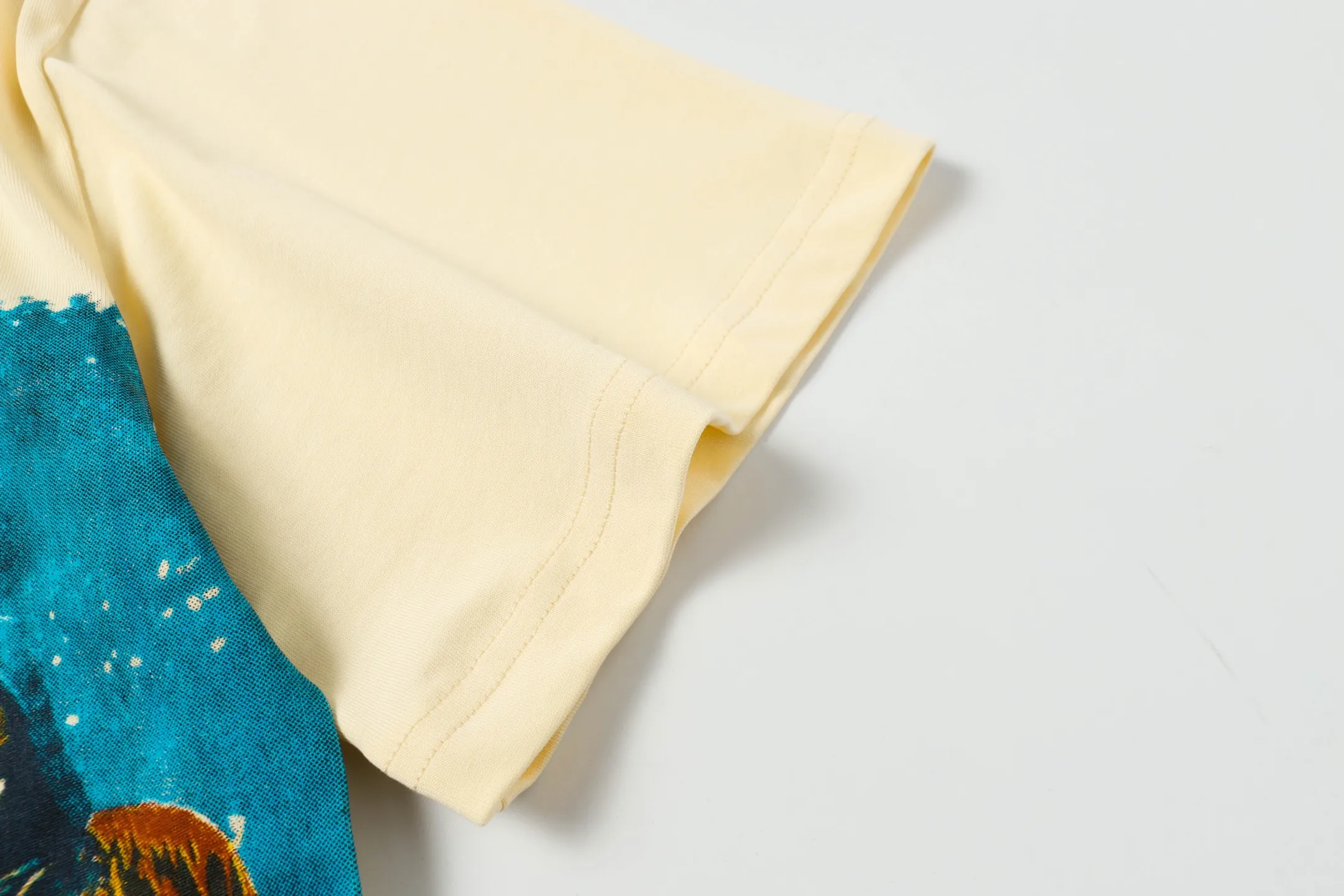 5006#apricot | P104 Godspeed cross-border American rock and roll street washed retro style short-sleeved T (craft printing) fabric (fabric) 32 counts combed double yarn 240 grams weight code number (size): S-M-L-XL color (colour): apricot