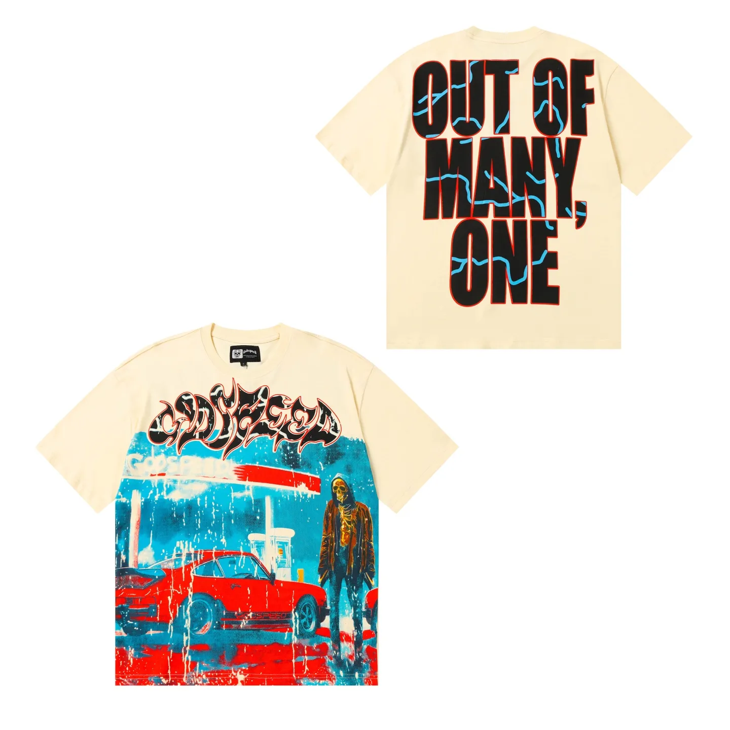 5006#apricot | P104 Godspeed cross-border American rock and roll street washed retro style short-sleeved T (craft printing) fabric (fabric) 32 counts combed double yarn 240 grams weight code number (size): S-M-L-XL color (colour): apricot