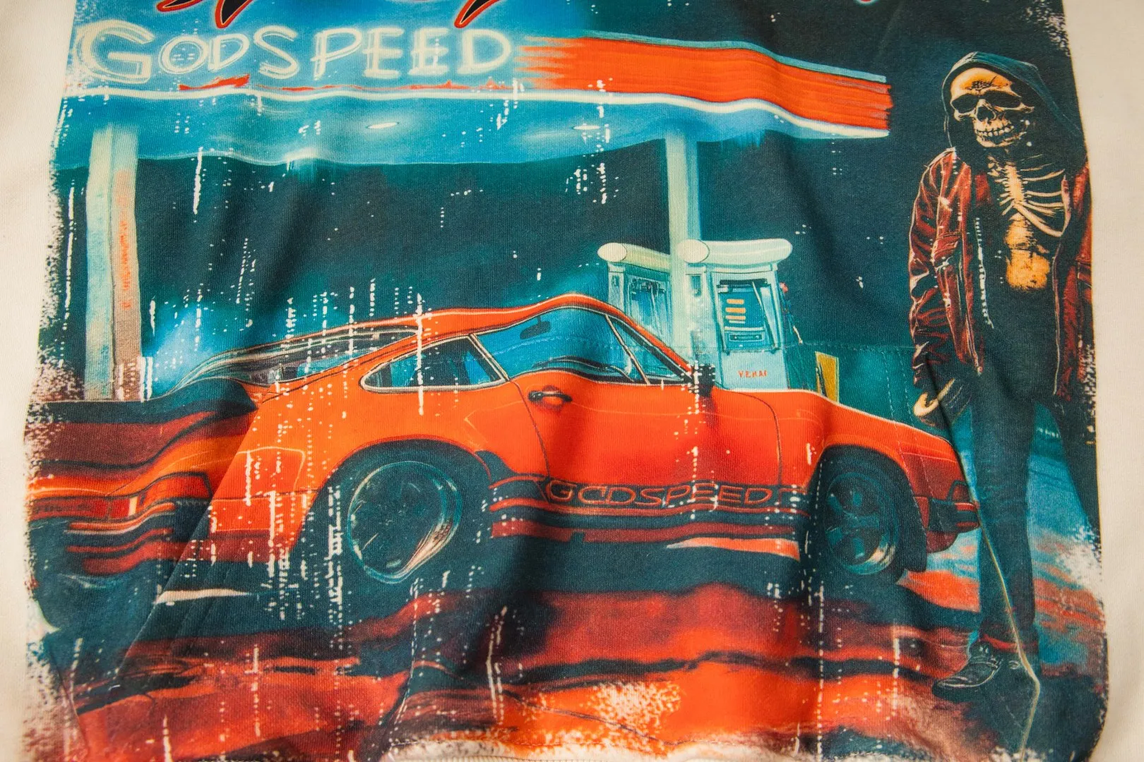 G20# GodSpeed ​​white ink direct spray sweatshirt S-XL apricot P226