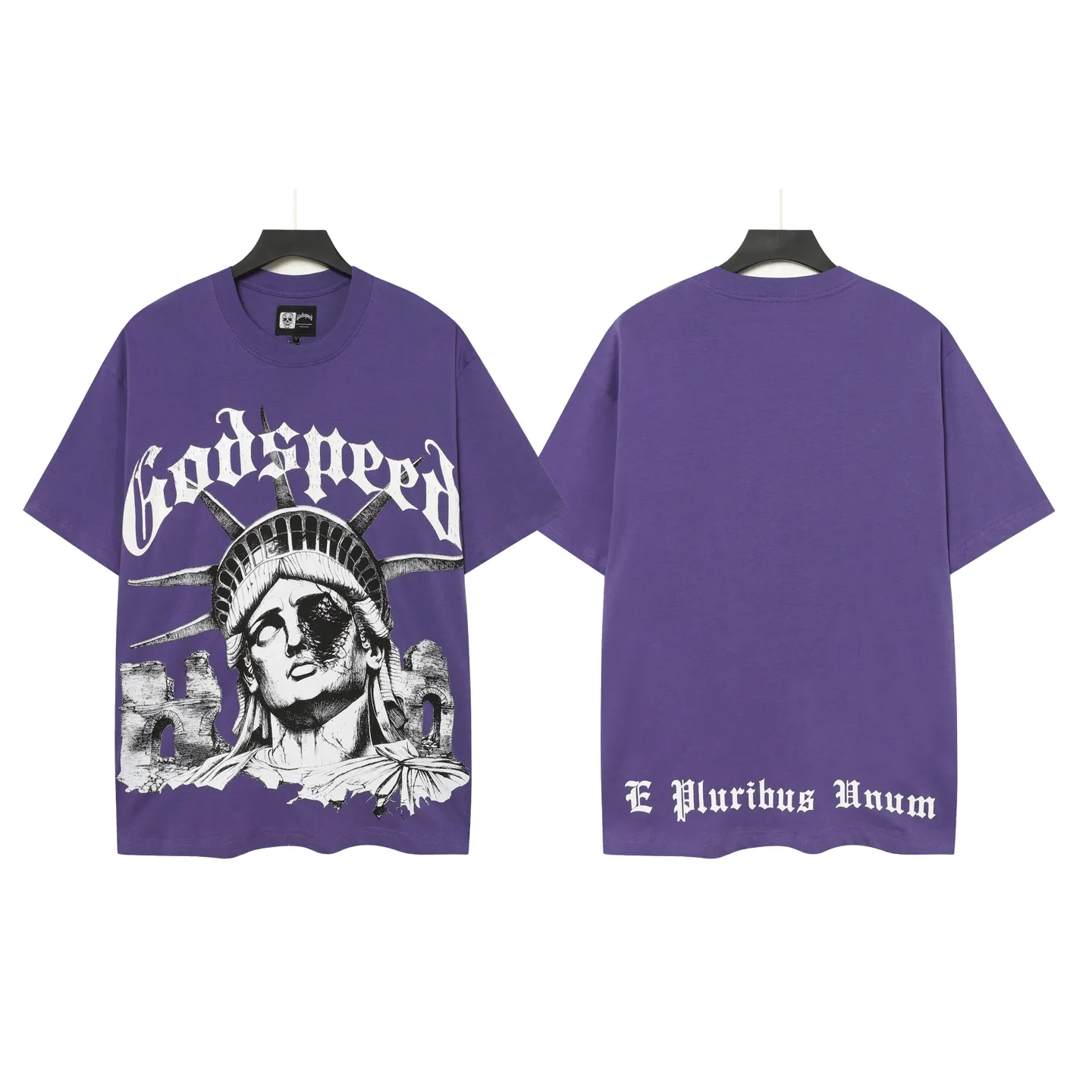 5086#vine purple/apricot | P104 Godspeed cross-border American rock and roll street washed retro style short-sleeved T (craft printing) fabric (fabric) 32 counts combed double yarn 240 grams weight code number (size): S-M-L-XL color (colour): apricot/vine purple 👉