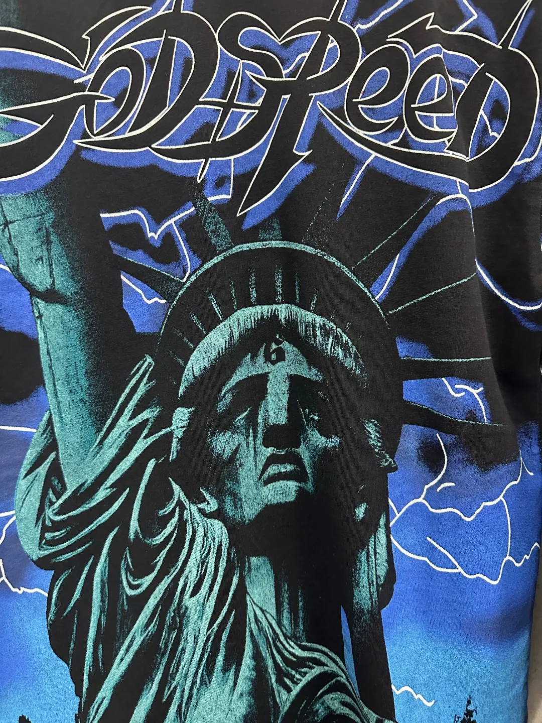 G57# GodSpeed ​​HD printed washed long sleeve S-XL size black red black blue black yellow P166