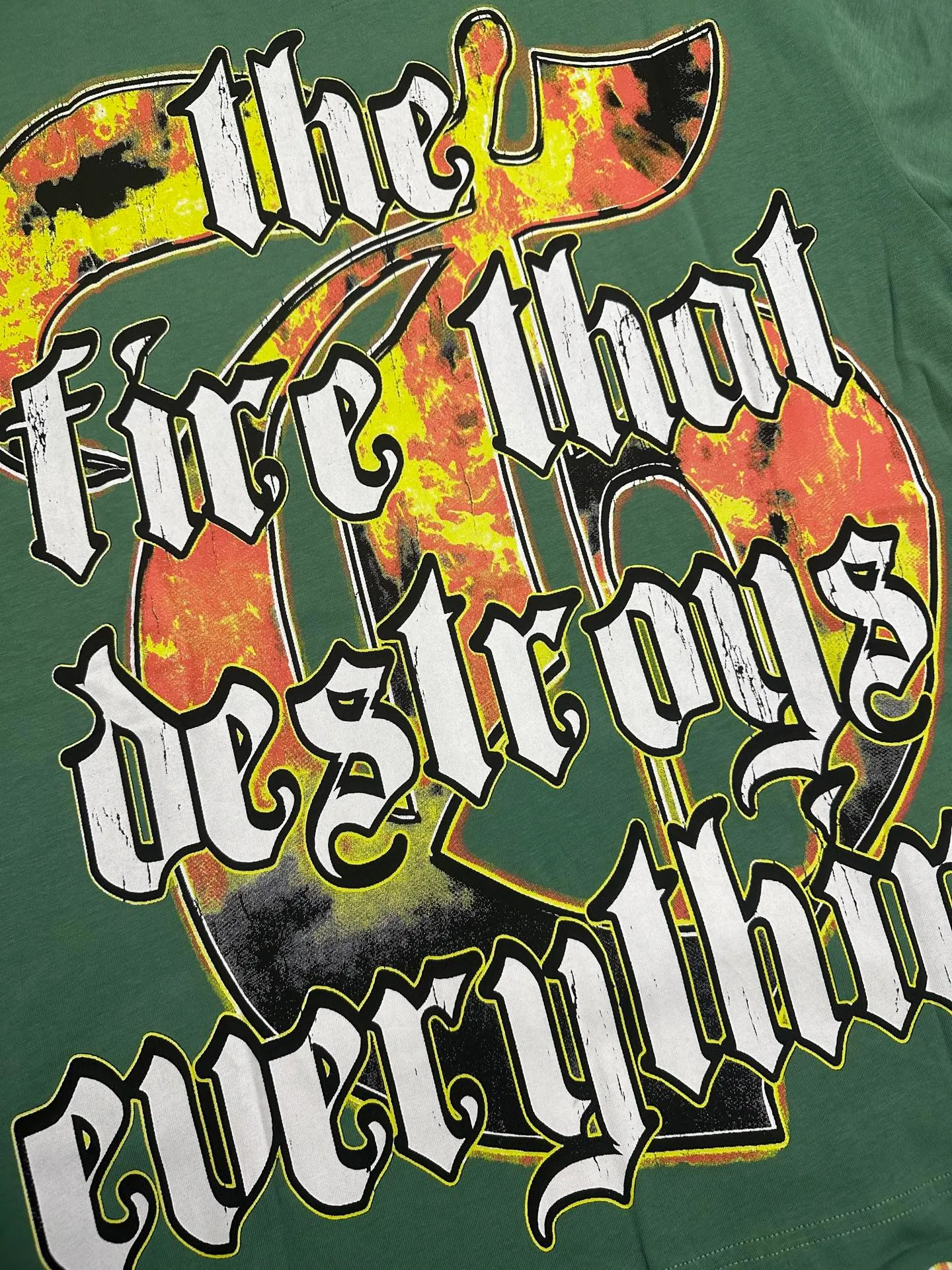 5126#pine cypress green | P106 Godspeed cross-border American rock and roll street washed retro style short-sleeved T (craft printing) fabric (fabric): 32 counts combed double yarn 240 grams weight code number (size): S-M-L-XL color (colour): pine cypress green