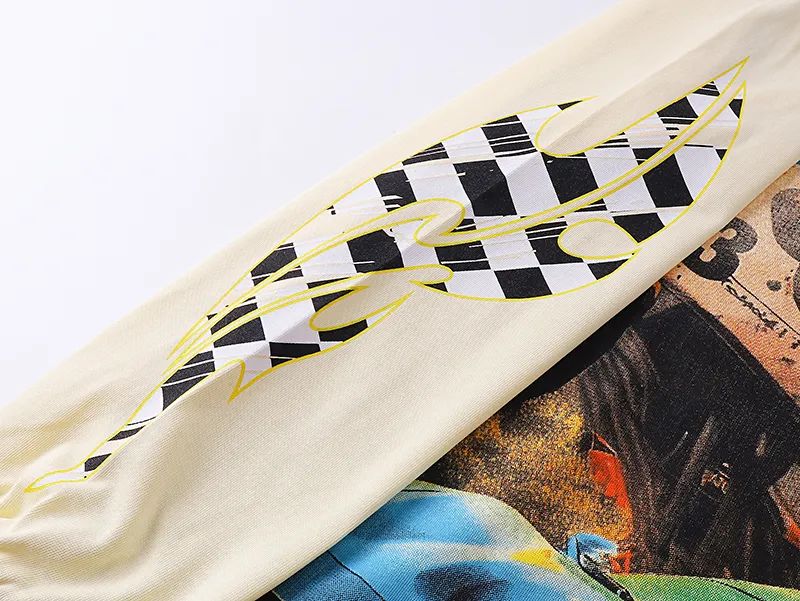 3105# P140 Real shot of Godspeed American fashion rock street pure cotton loose bottoming long-sleeved T-shirt long T. Fabric: 270g 32 count fine cotton double yarn pure cotton Color: Apricot Code number: S M L XL