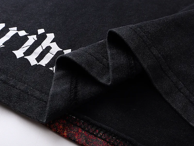 1103# P160 Washed Black Real Shot Godspeed American Fashion Rock Street Retro Washed Distressed Printed Cotton Short Sleeves Fabric: 270g 32 Count Fine Cotton Double Yarn Pure Cotton Color: Washed Black Size: S M L XL