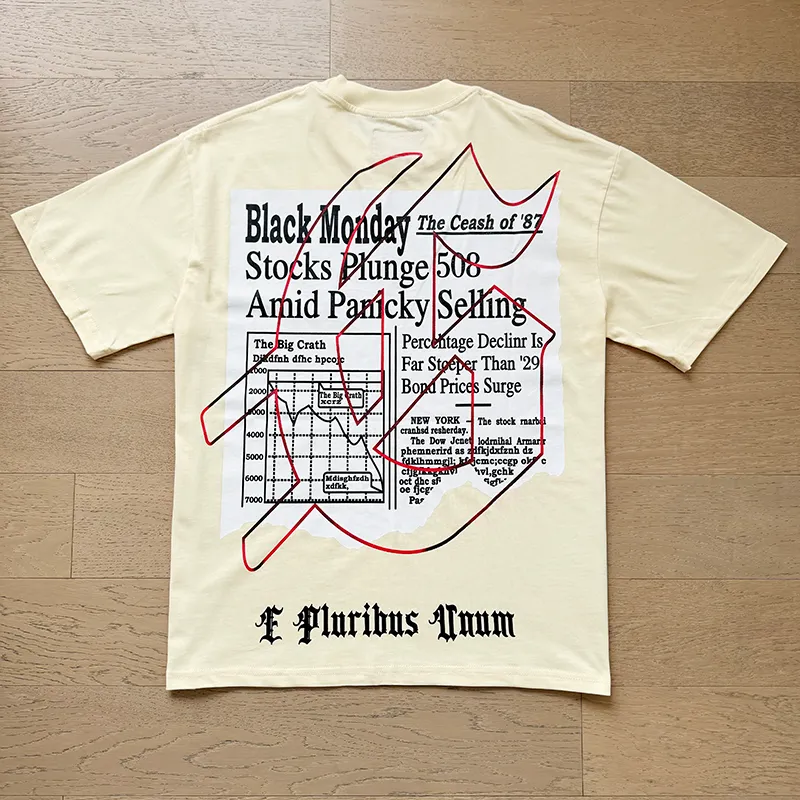 3079# P110 Real shot Godspeed American fashion rock street retro loose printed cotton short sleeves Fabric: 240g 32 count fine cotton double yarn pure cotton Color: apricot Size: S M L XL