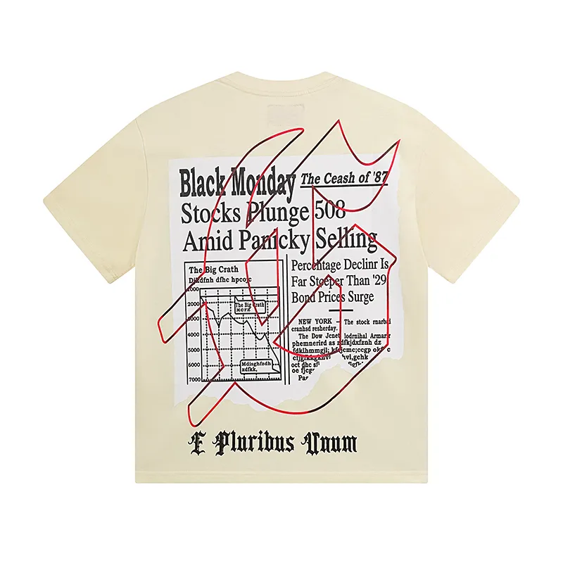 3079# P110 Real shot Godspeed American fashion rock street retro loose printed cotton short sleeves Fabric: 240g 32 count fine cotton double yarn pure cotton Color: apricot Size: S M L XL