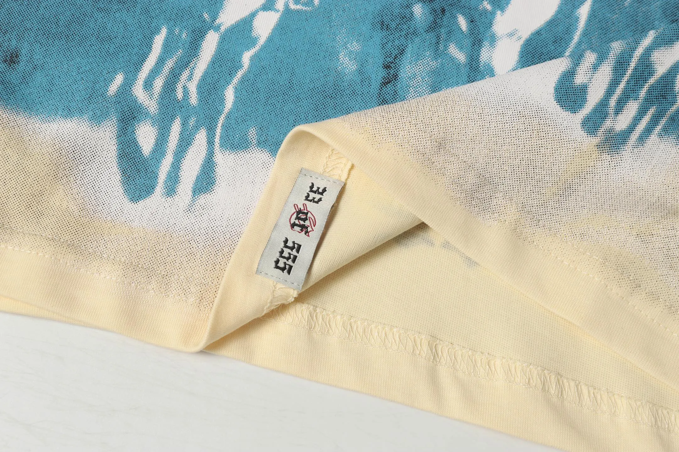 5038#apricot|P104 Godspeed cross-border American rock and roll street washed retro style short-sleeved T (craft printing) fabric (fabric) 32 count combed double yarn 240 grams weight code number (size): S-M-L-XL color (colour): apricot