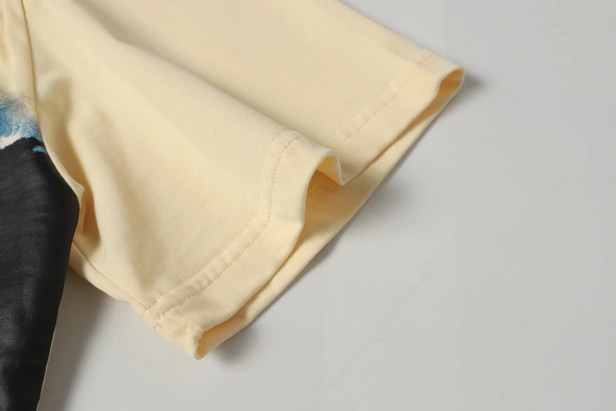 5038#apricot|P104 Godspeed cross-border American rock and roll street washed retro style short-sleeved T (craft printing) fabric (fabric) 32 count combed double yarn 240 grams weight code number (size): S-M-L-XL color (colour): apricot