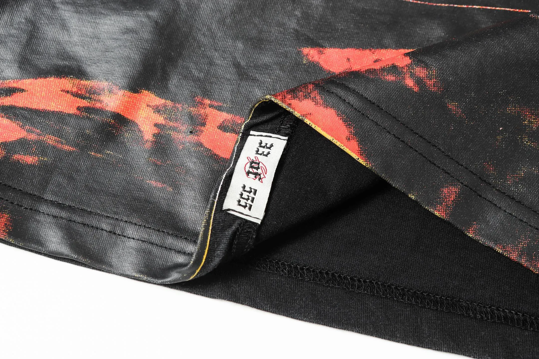 6016#washed black｜P116 Godspeed cross-border American rock and roll street washed retro style short-sleeved T (craft printing) fabric (fabric): 32 count combed double yarn 250g weight code number (size): S-M-L-XL color (colour): washed black