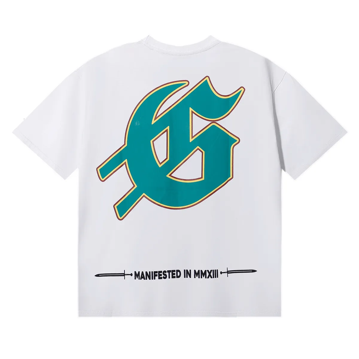 No. 7051, foreign trade beauty trend Godspeed speedboat shark small fresh color matching printed high-quality double yarn pure cotton round neck short-sleeved T-shirt batch 110 Color: black, white; Size: S M L XL