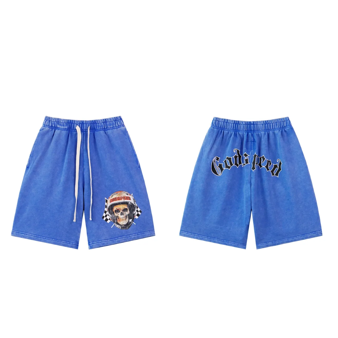 💰150 Style number: BR 8679 Fabric: 380g washed, real shot, beautiful and fashionable Godspeed printed high-quality double yarn casual fashion brand washed distressed shorts Color; washed black, washed blue Code number: S M L XL